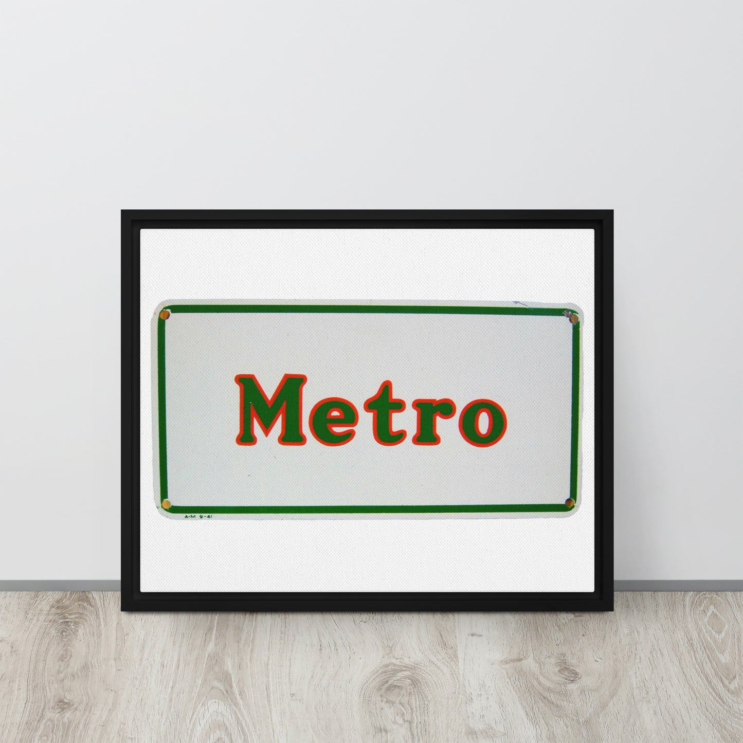 Retro Metro Tin Style Framed canvas