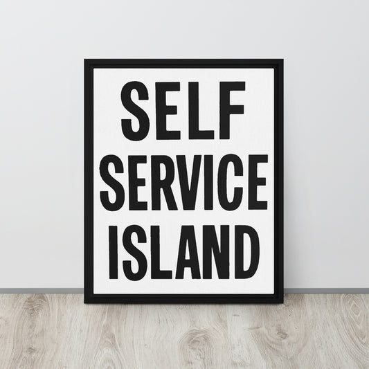 Self Service Island Design Framed canvas