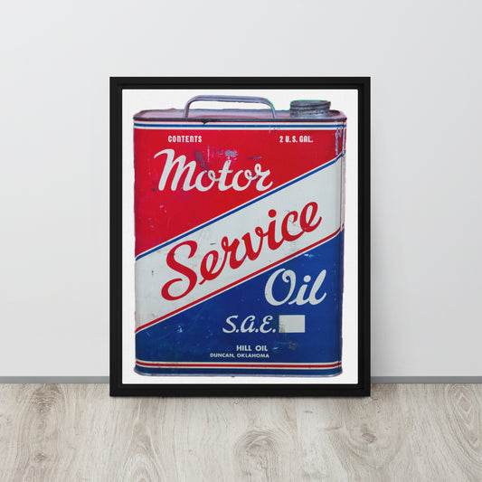 Vintage Service Oil Can Patina StyleFramed canvas