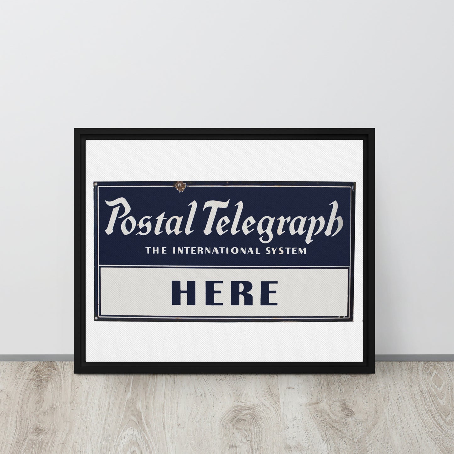 Vintage Telegraph Sign (The Original Email) Framed canvas