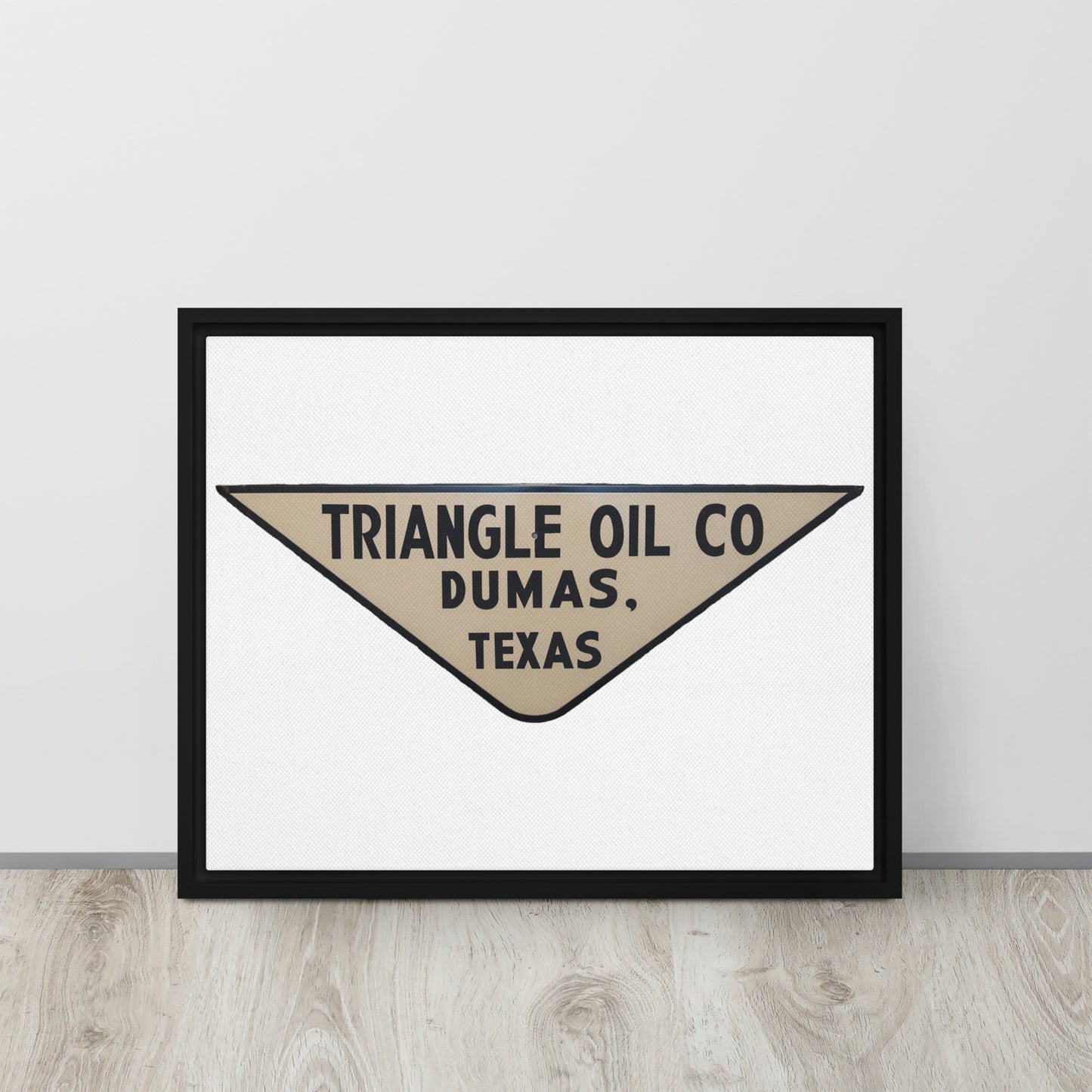 Retro Triangle Oil Company Tin Style Framed canvas