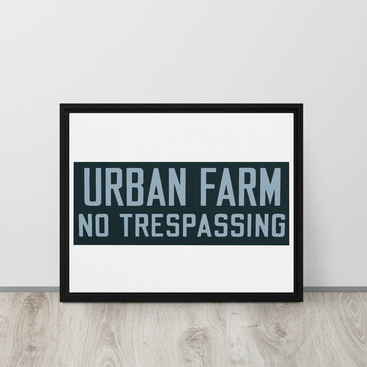 Retro Urban Farm Sign Porcelain Style Framed canvas