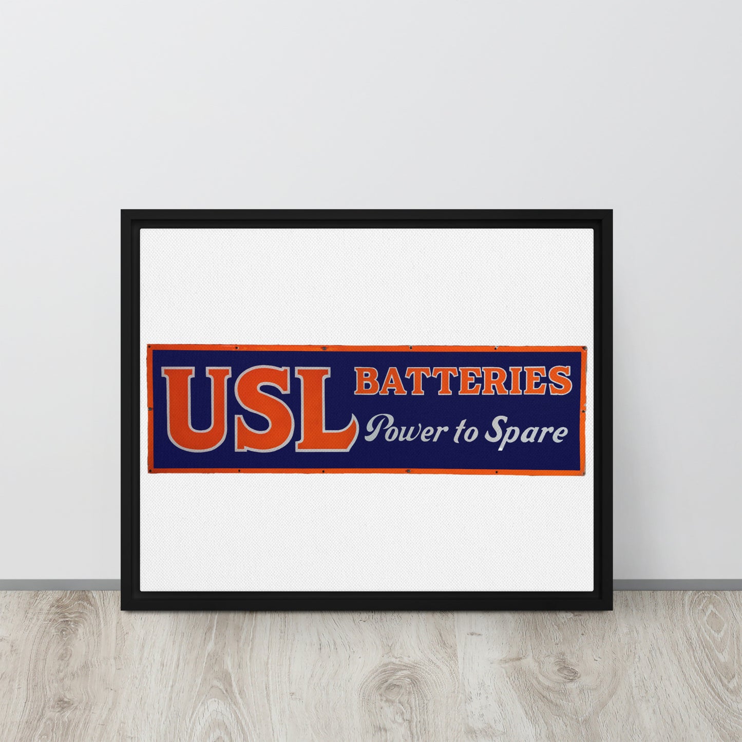 Retro USL Battery Tin Style Framed canvas