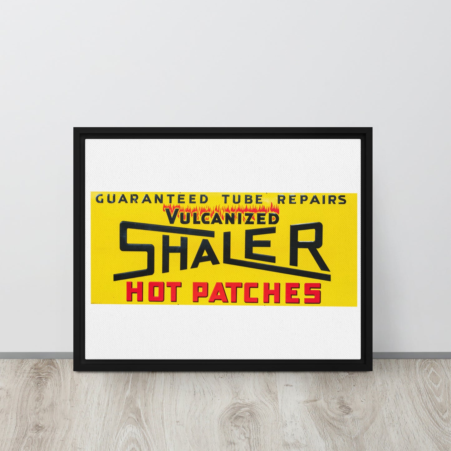 Retro Hot Oil Patch Sign Framed canvas