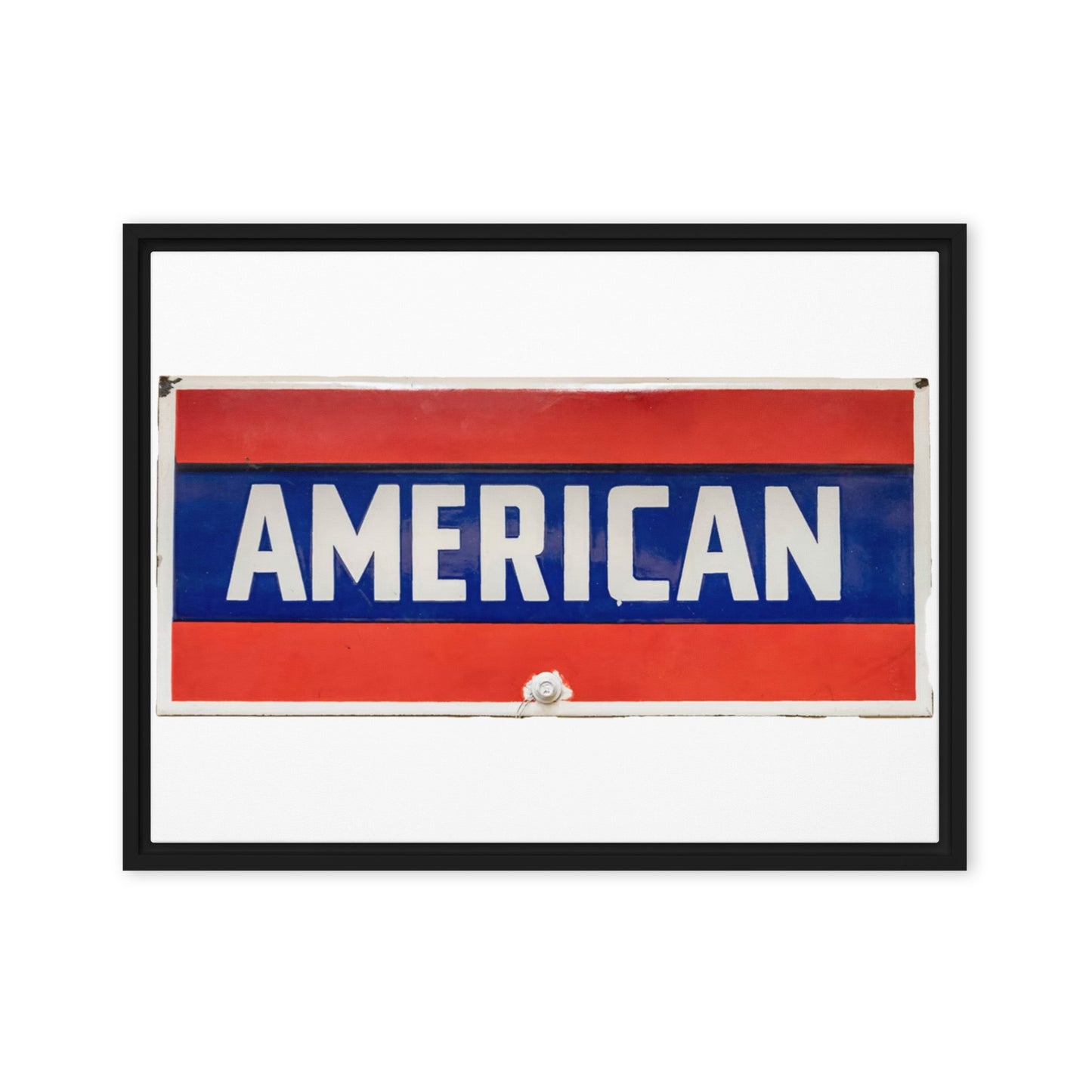 American Sign Porcelain Vintage Style Framed canvas