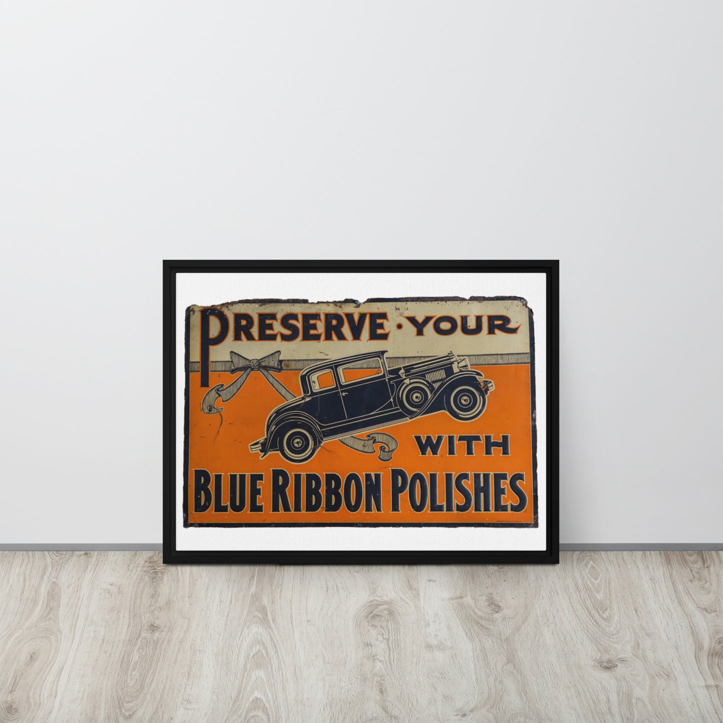 Blue Ribbon Patina Tin Style Framed canvas