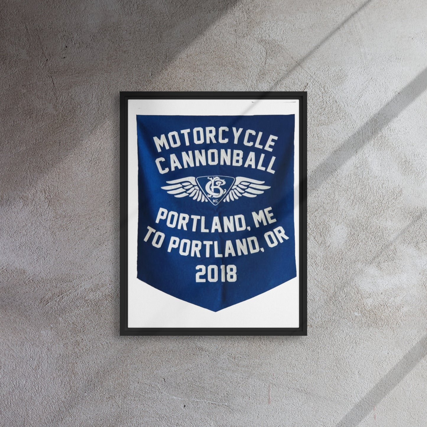 Cannonball Run MC Banner Style Framed canvas