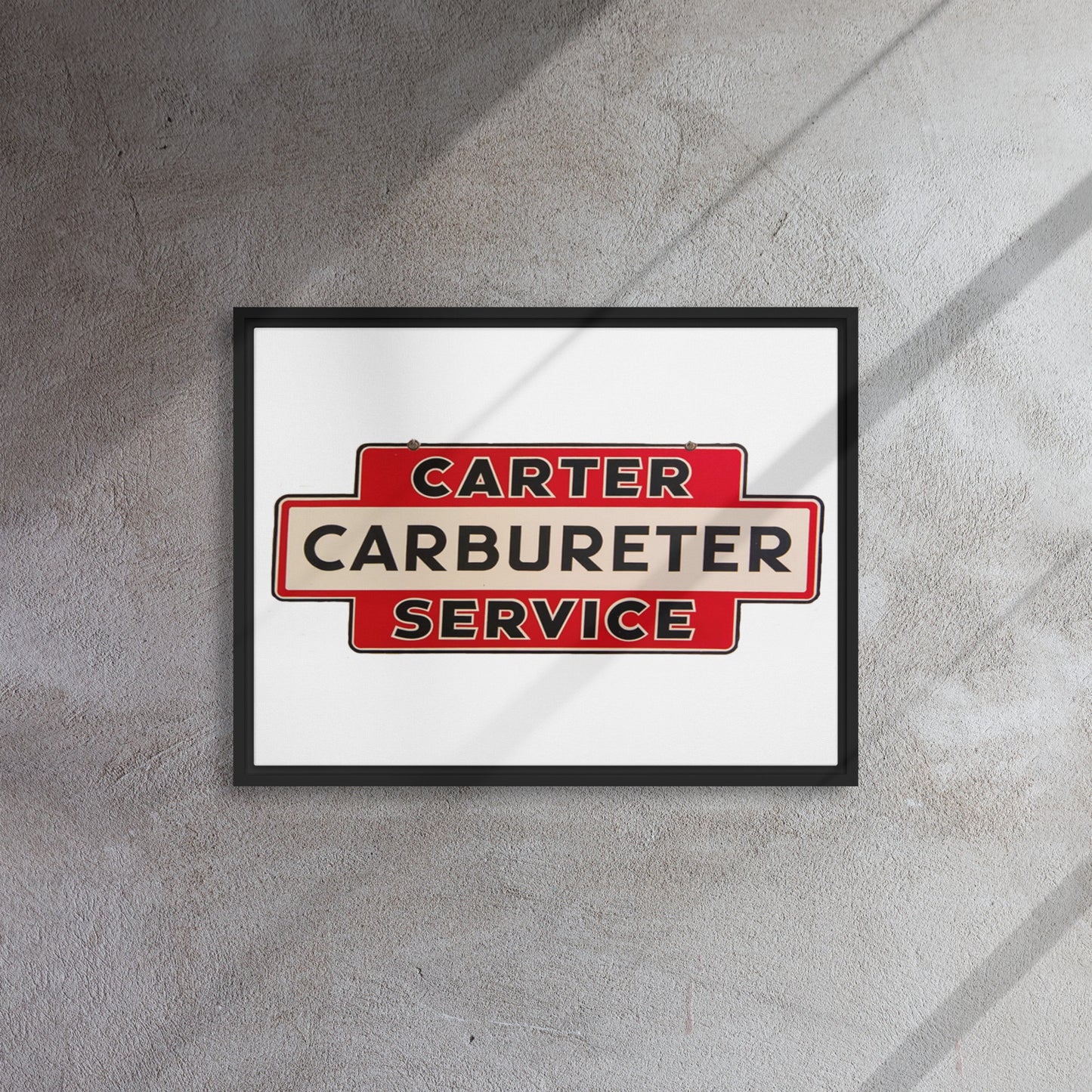 Carter Carbs Tin Style Shop Sign Framed canvas