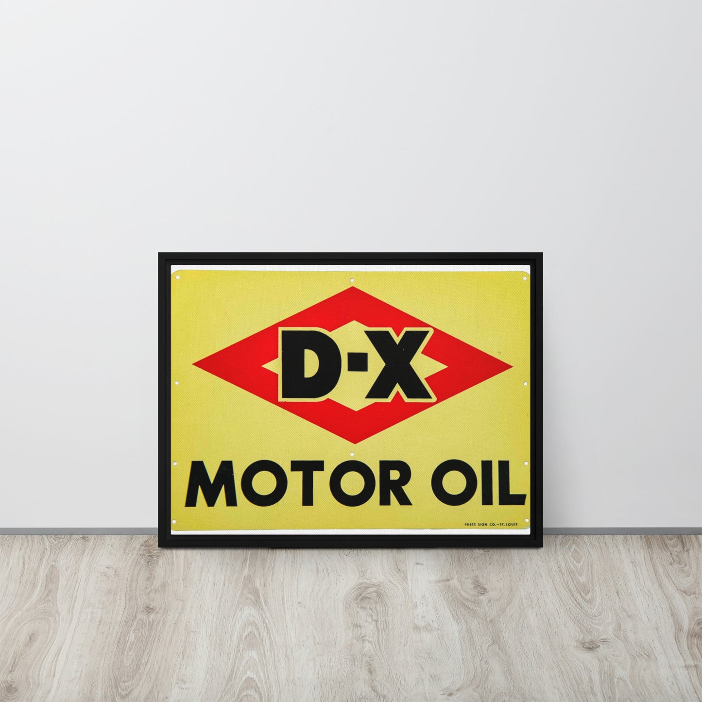 DX Oil Vintage Sign Style Framed canvas