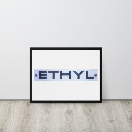 Vintage Ethyl Gas Sign Framed canvas