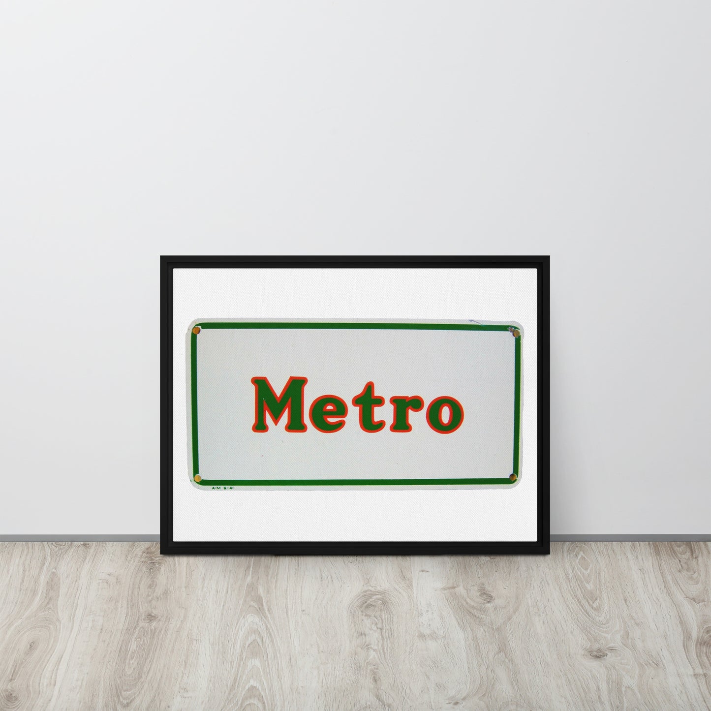 Retro Metro Tin Style Framed canvas