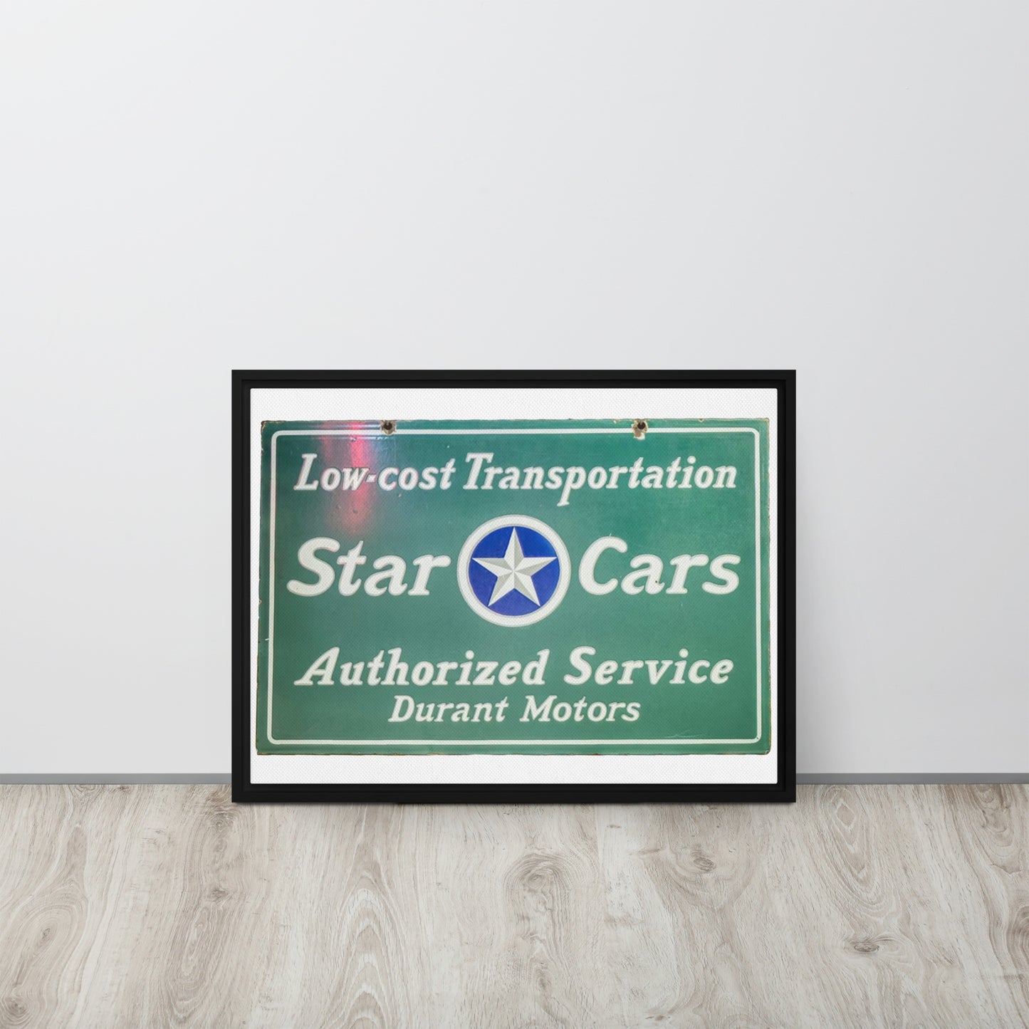 Retro Star Cars Porcelin Style Painted Framed canvas