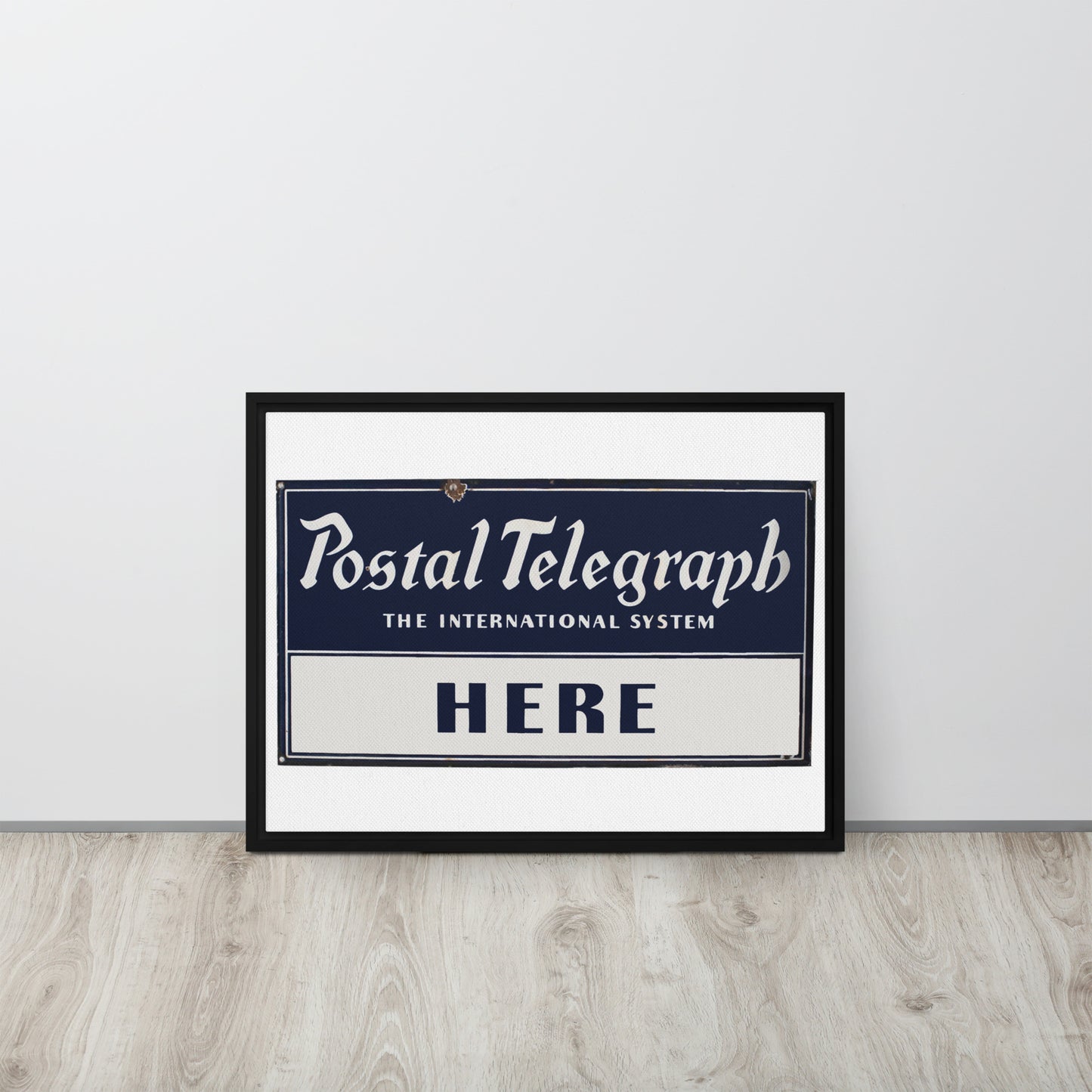 Vintage Telegraph Sign (The Original Email) Framed canvas