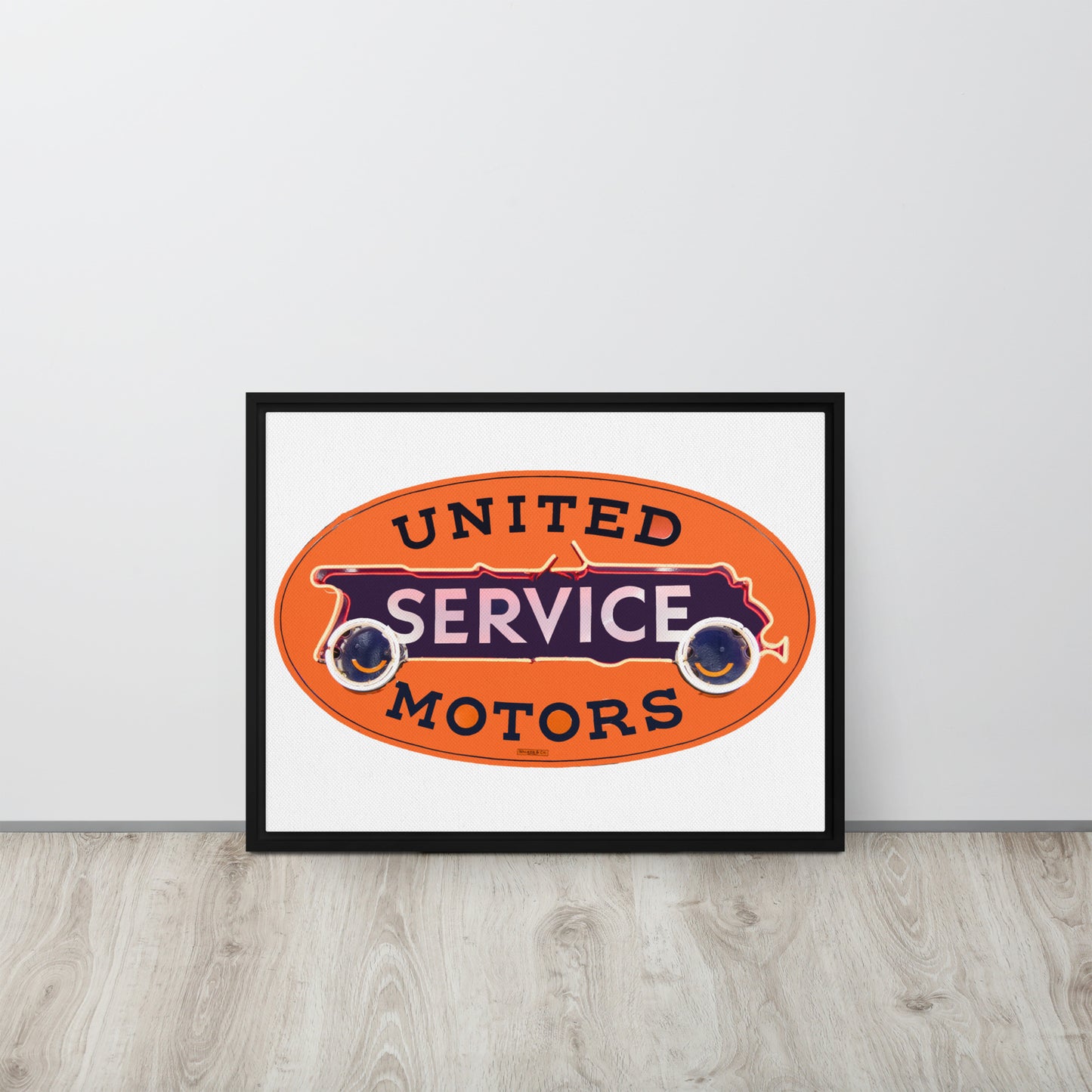 Vintage United Service Motor Neon Style Unlit Framed canvas