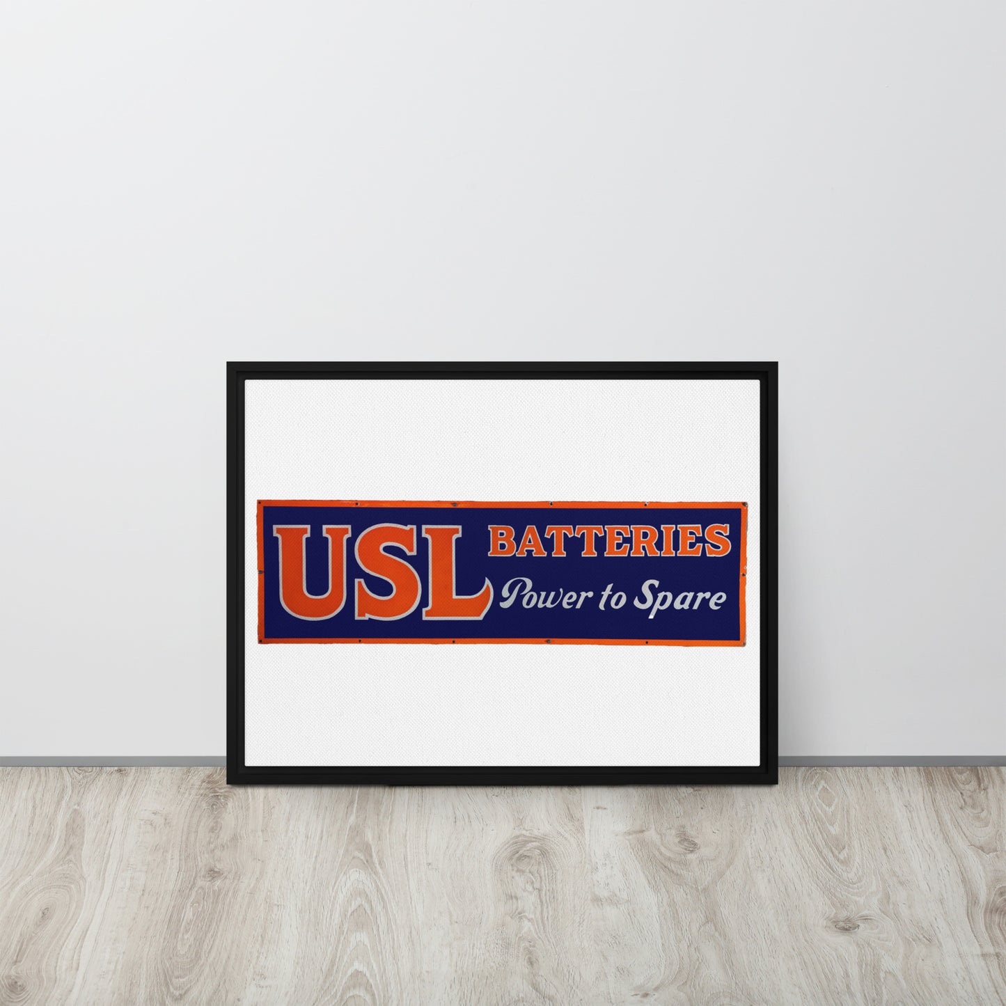 Retro USL Battery Tin Style Framed canvas