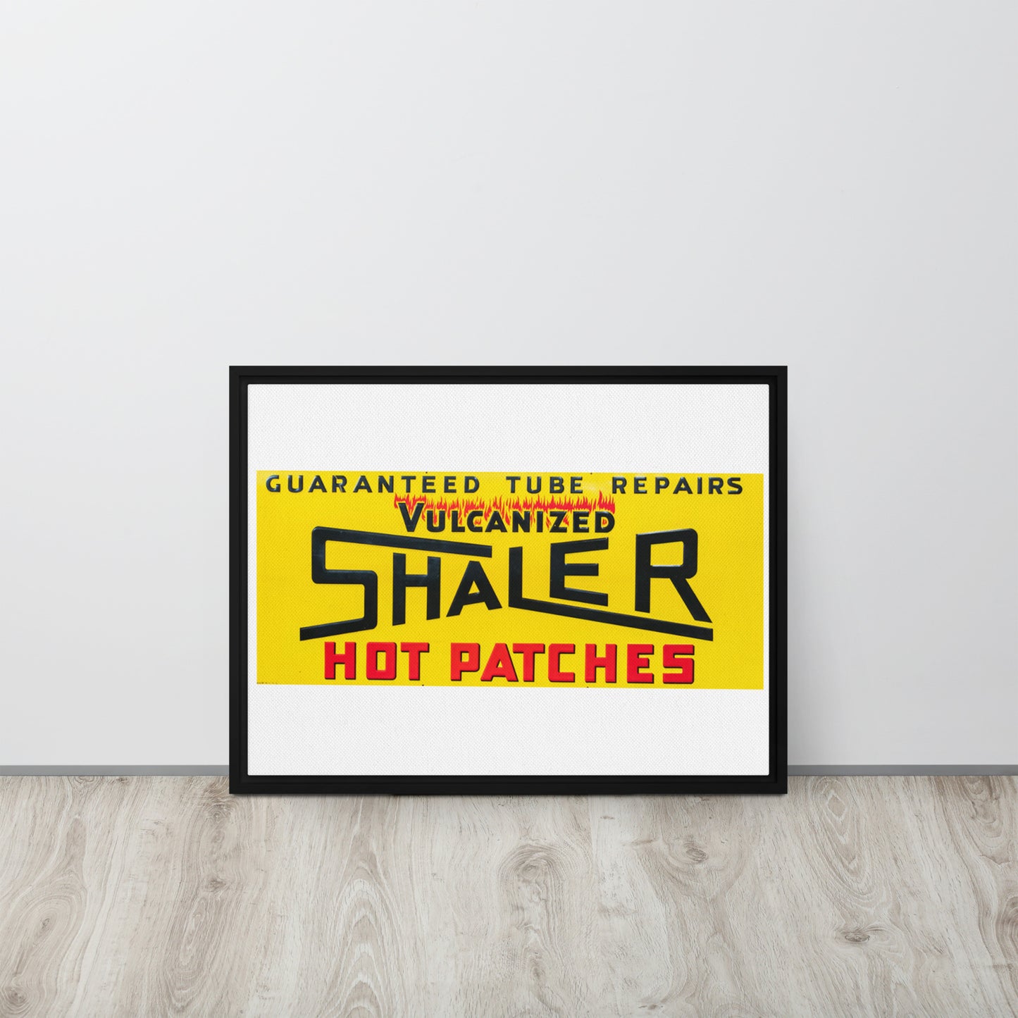 Retro Hot Oil Patch Sign Framed canvas