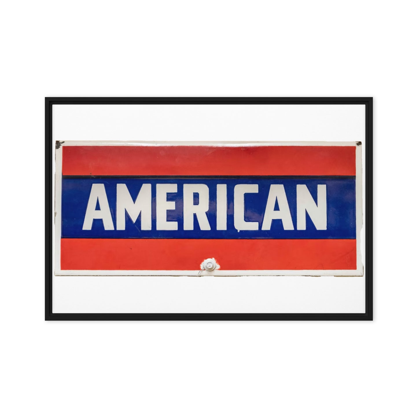 American Sign Porcelain Vintage Style Framed canvas