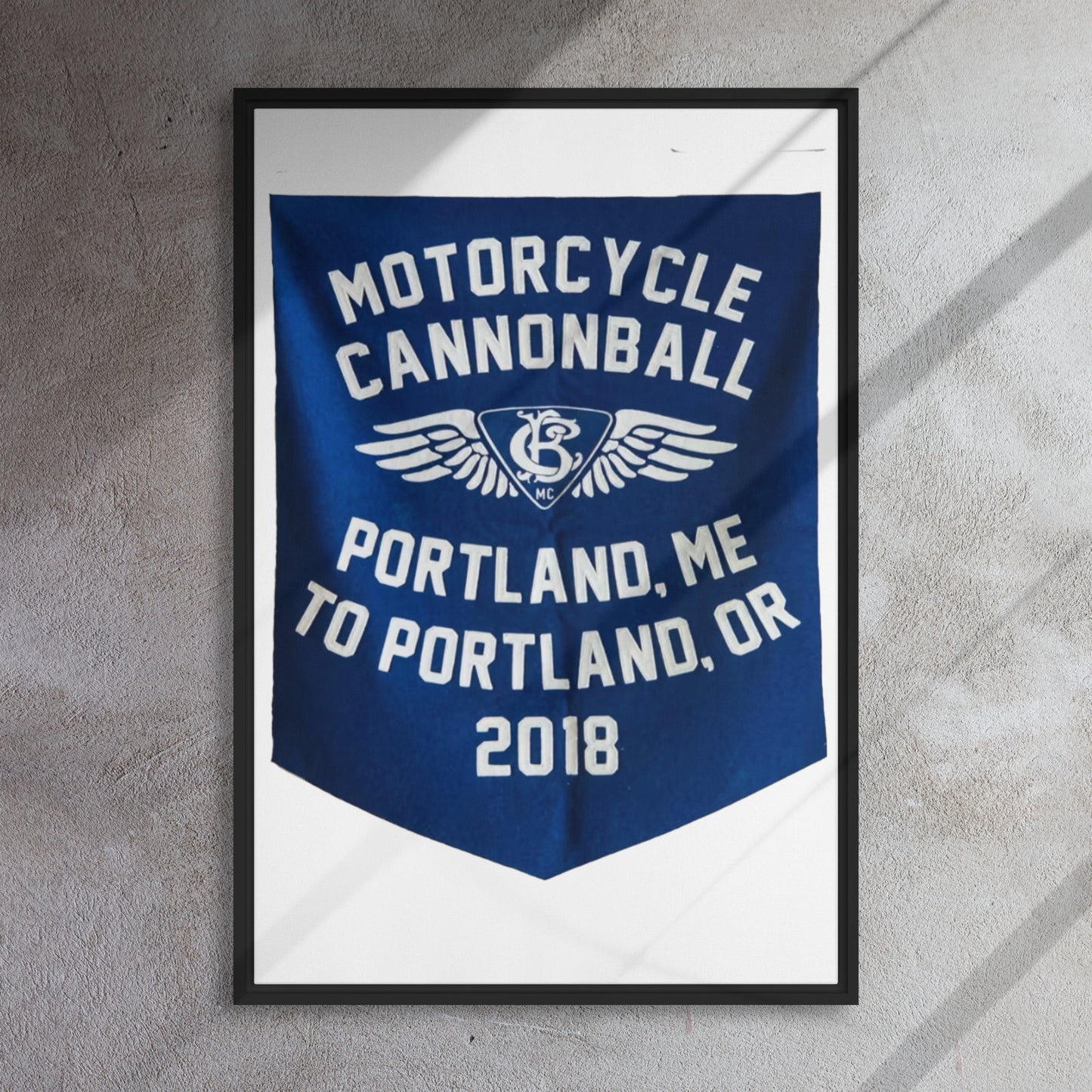 Cannonball Run MC Banner Style Framed canvas