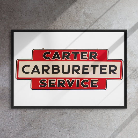 Carter Carbs Tin Style Shop Sign Framed canvas