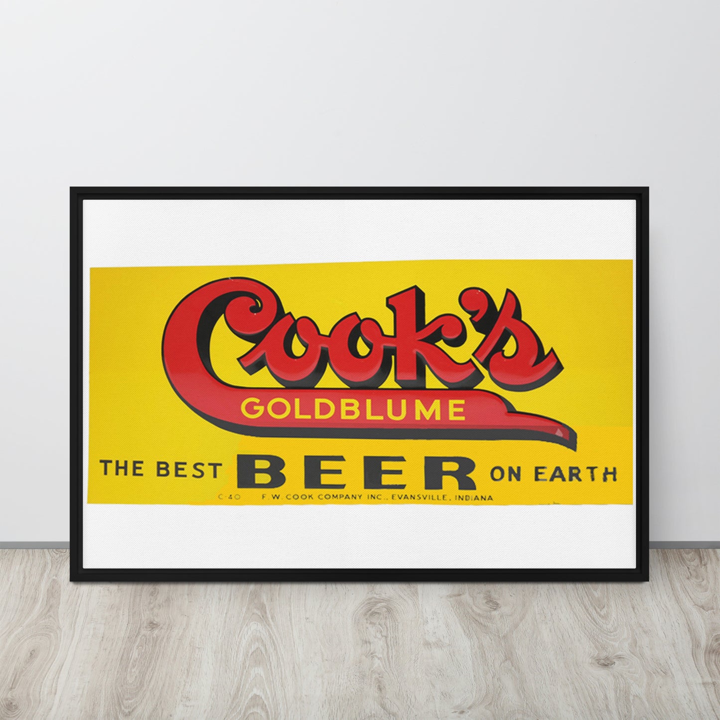 Cooks Beer Vintage Tin Style Framed canvas