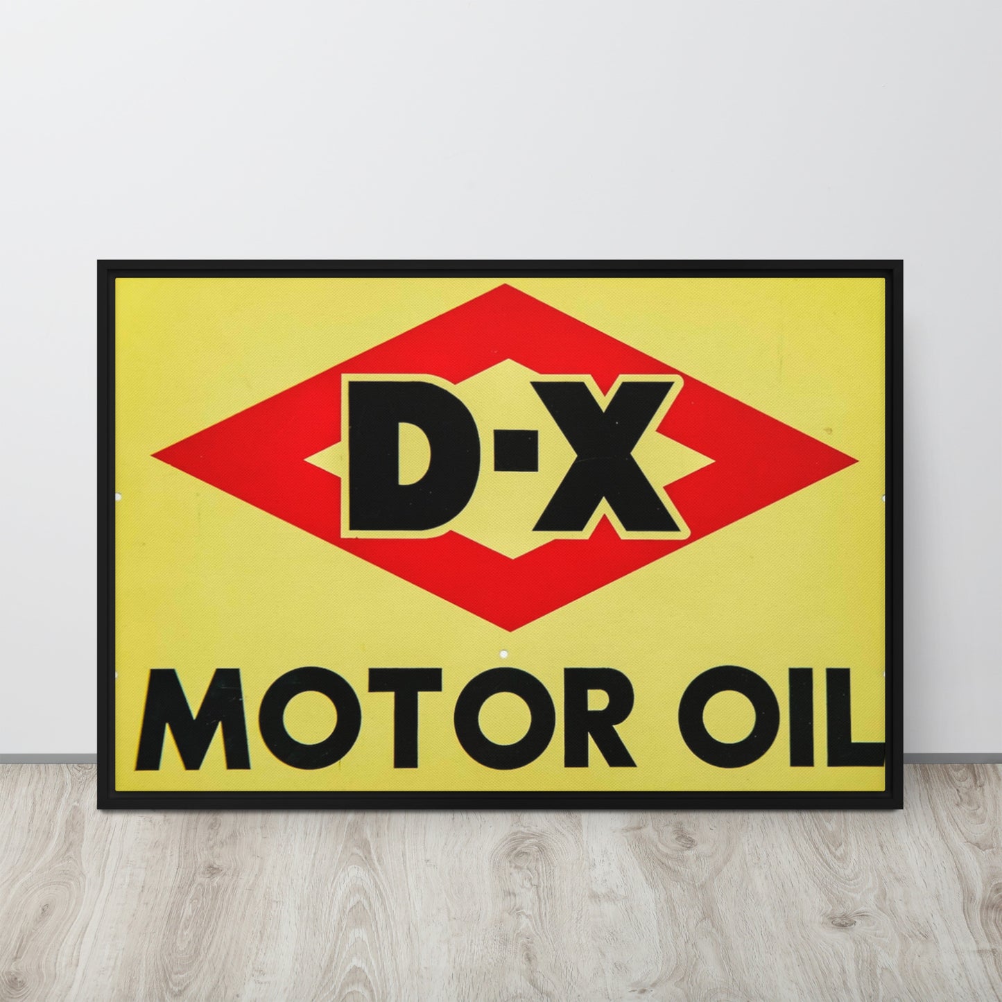 DX Oil Vintage Sign Style Framed canvas