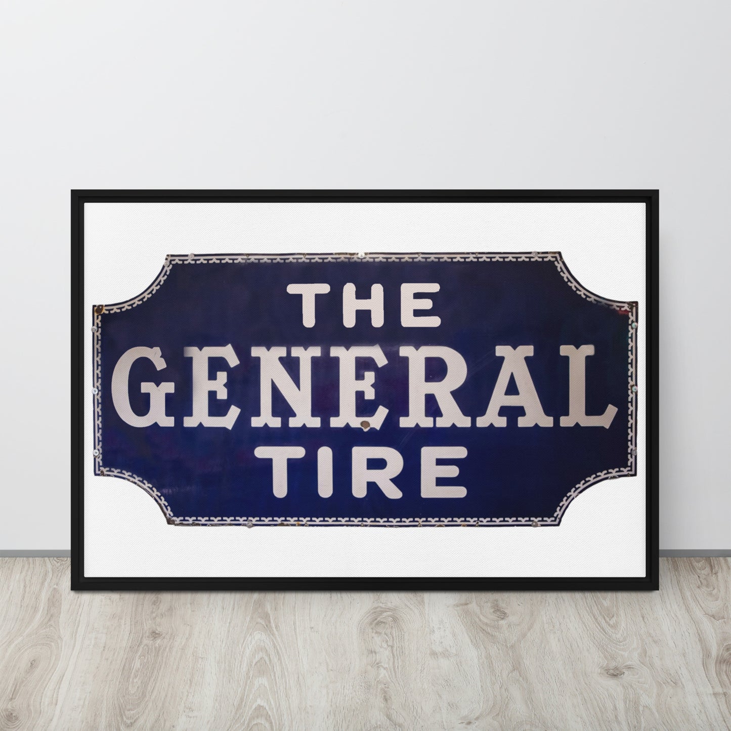 Vintage Tire Tin Style Framed canvas