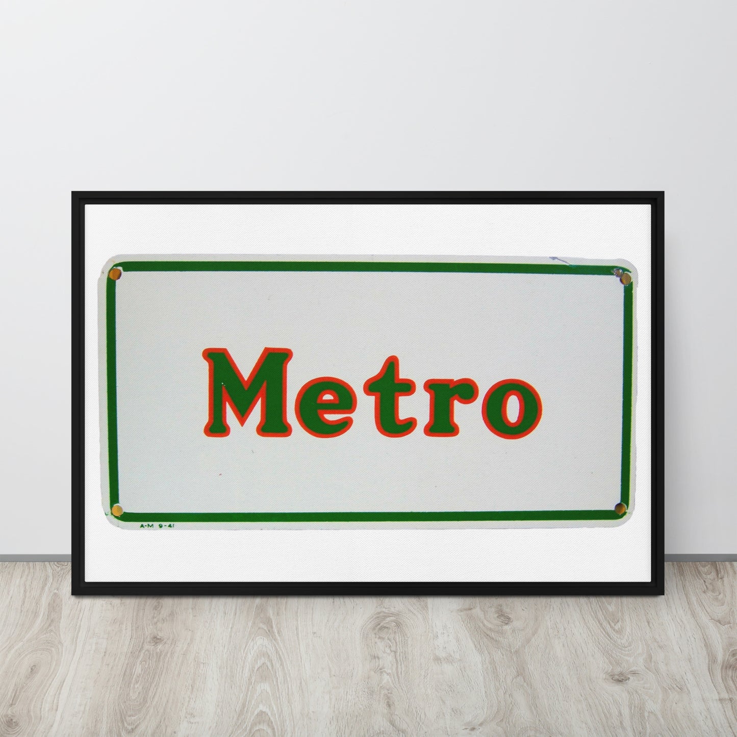 Retro Metro Tin Style Framed canvas