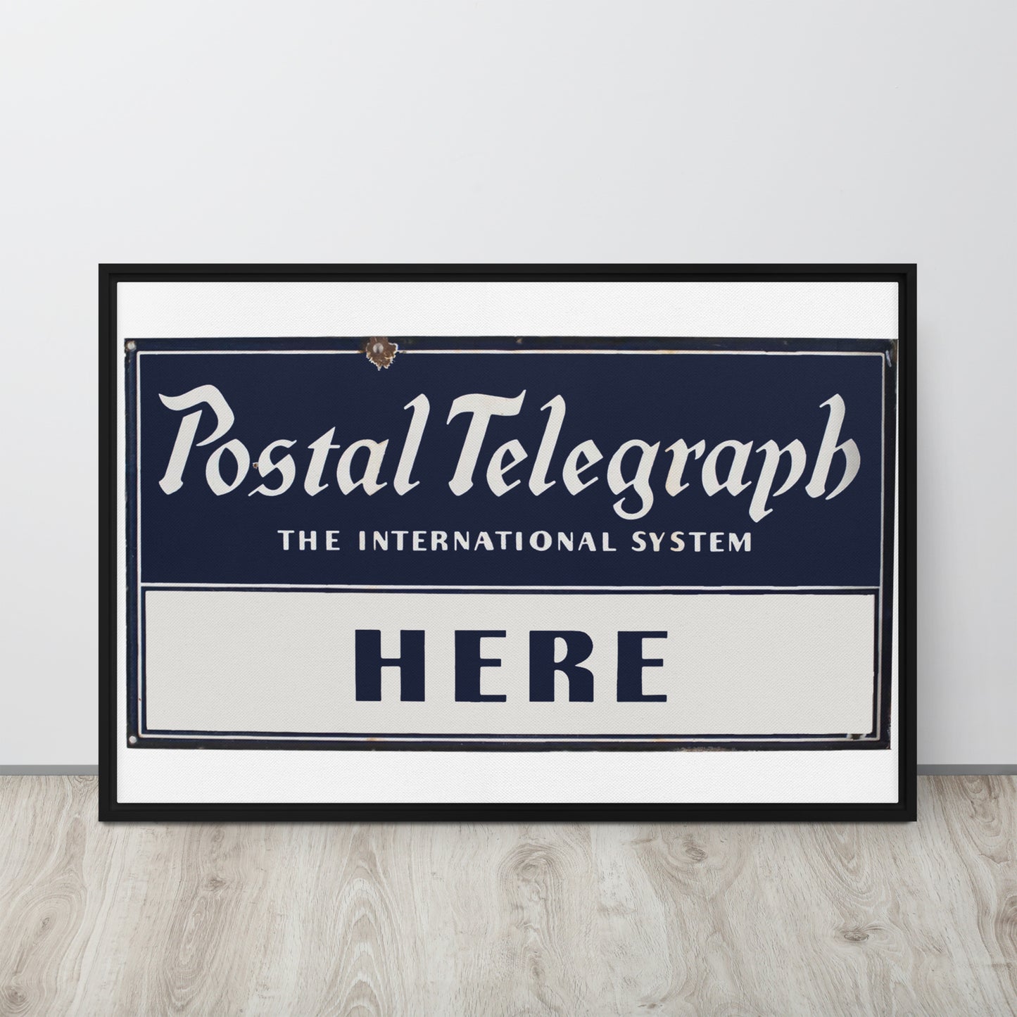 Vintage Telegraph Sign (The Original Email) Framed canvas