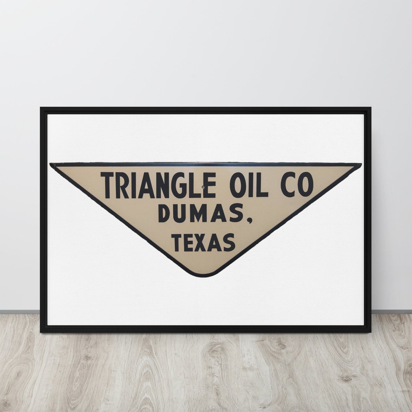 Retro Triangle Oil Company Tin Style Framed canvas