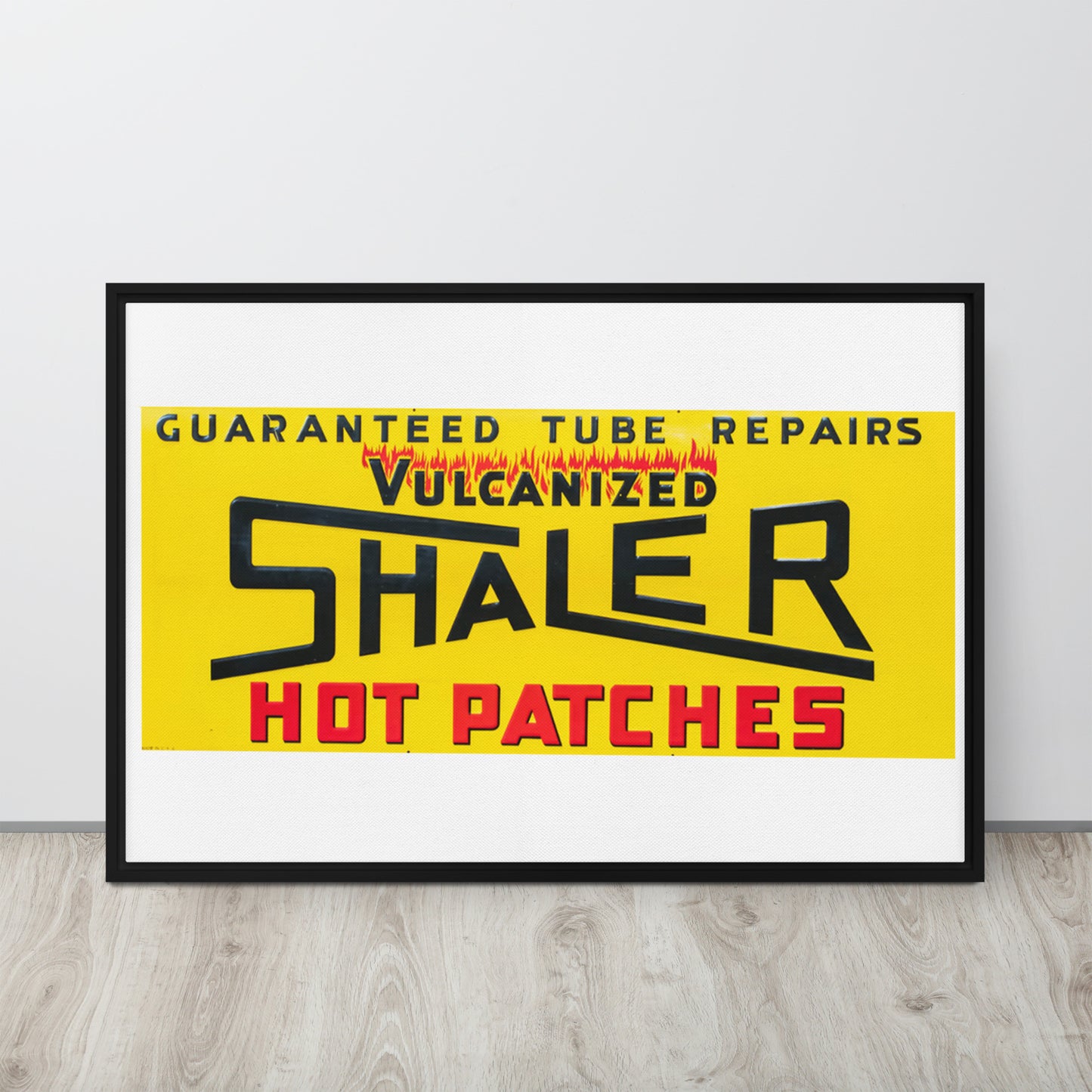 Retro Hot Oil Patch Sign Framed canvas