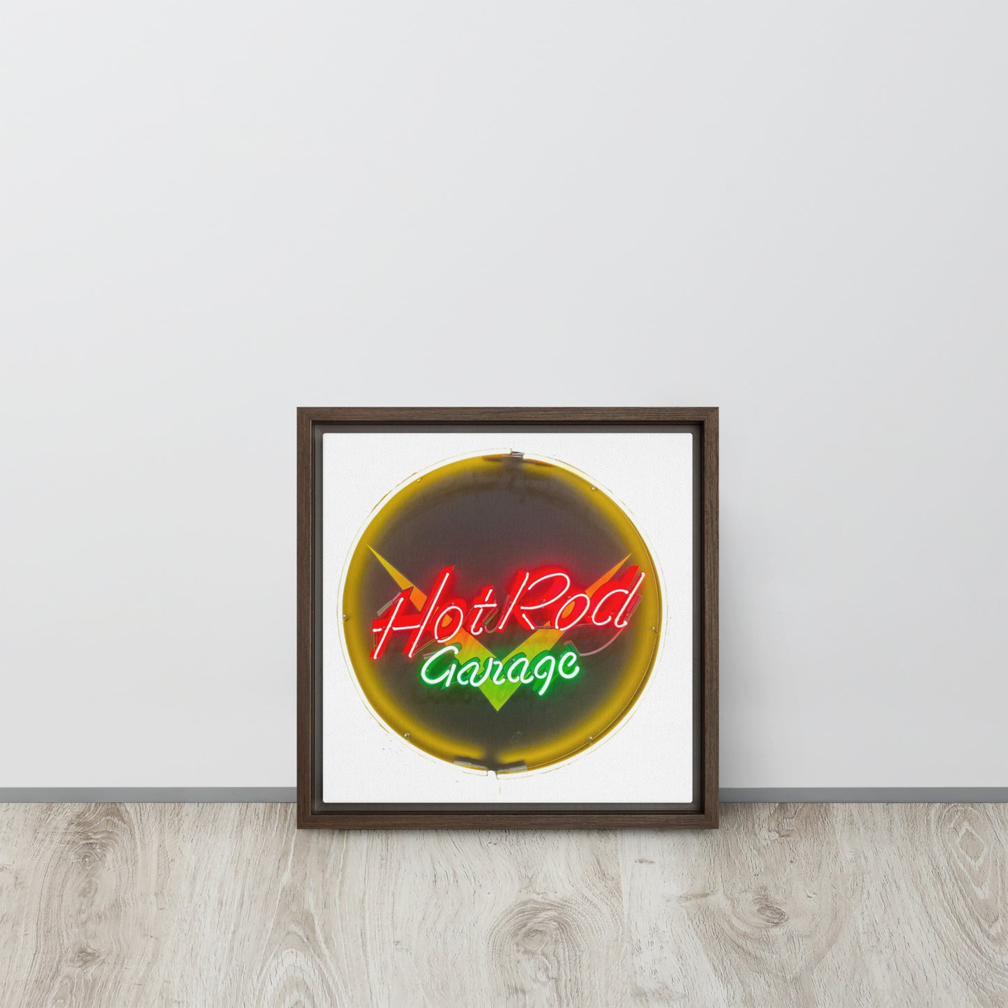 Hot Rod Garage Vintage Neon Sign Framed canvas