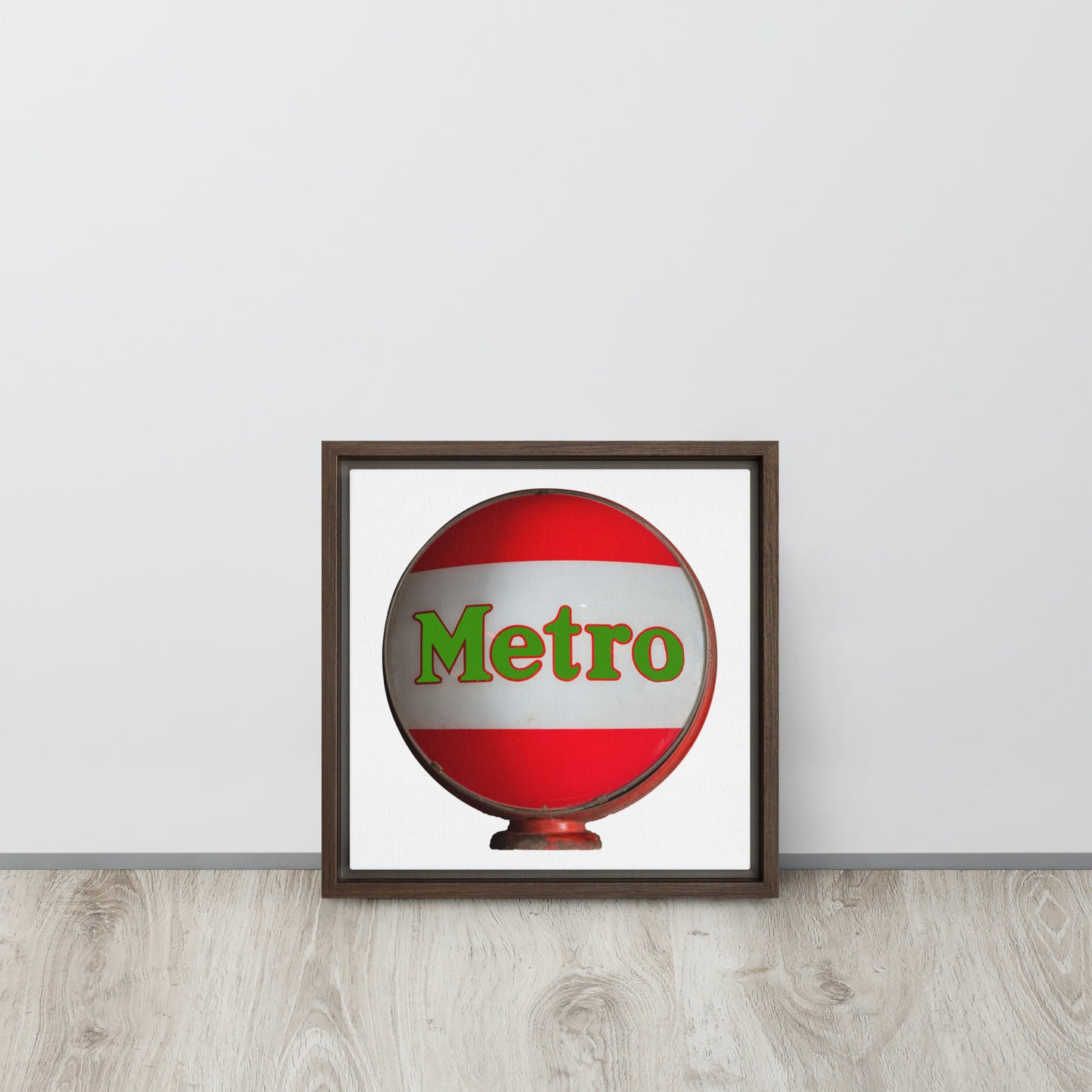 Retro Metro Globe Style Framed canvas