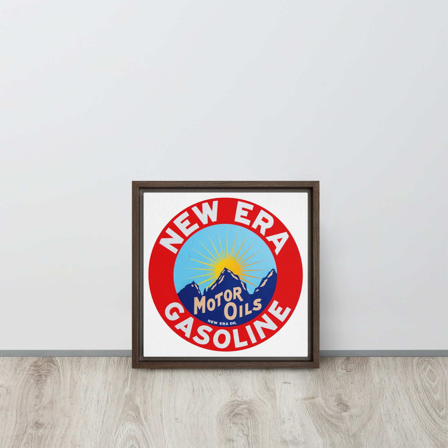 Retro Gas Sign New Era Framed canvas