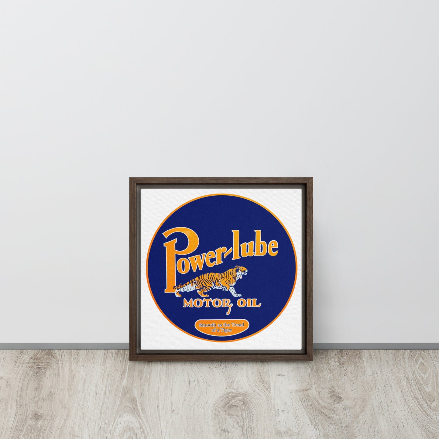 Retro Oil Sign PowerLube Framed canvas