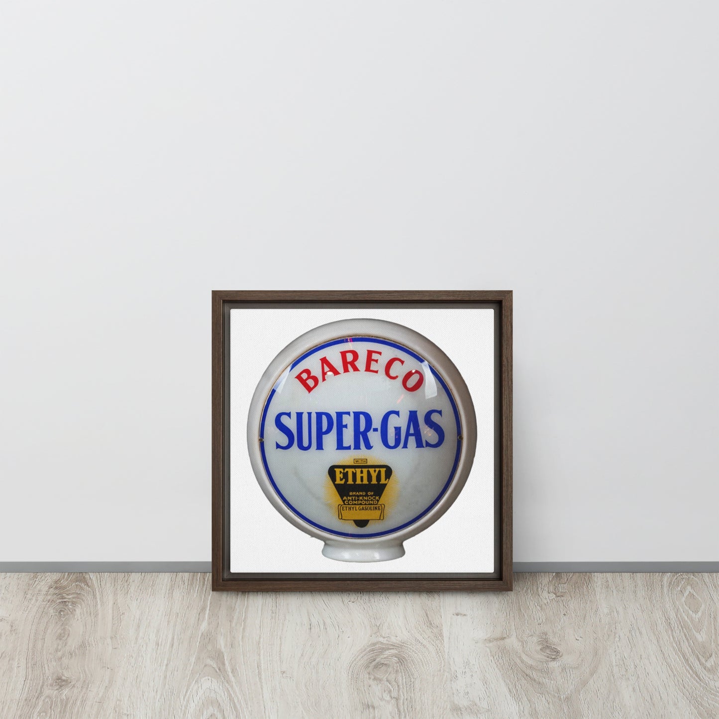 Retro Super Gas Globe Style Framed canvas