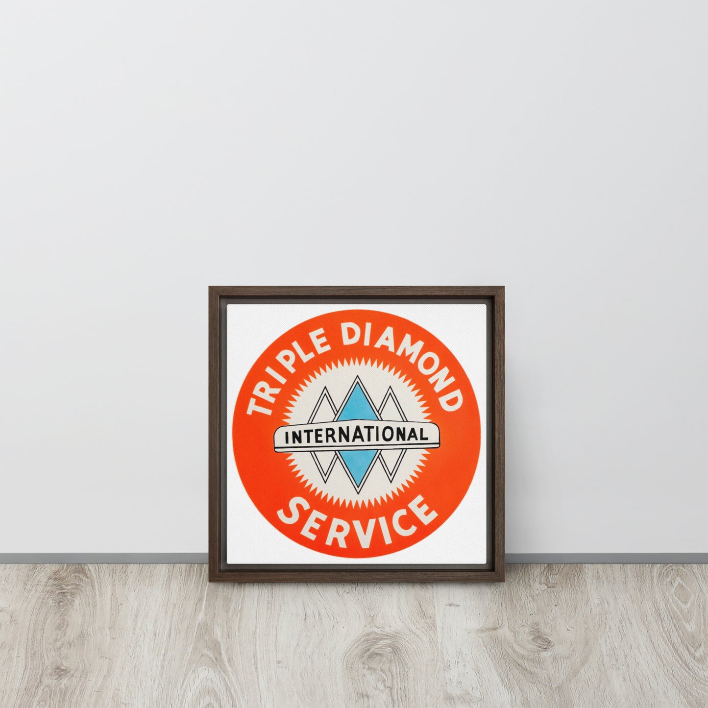 Triple Diamond Service Tin Style Framed canvas