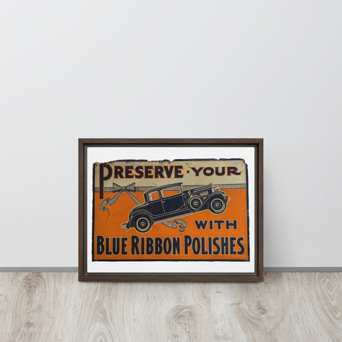 Blue Ribbon Patina Tin Style Framed canvas