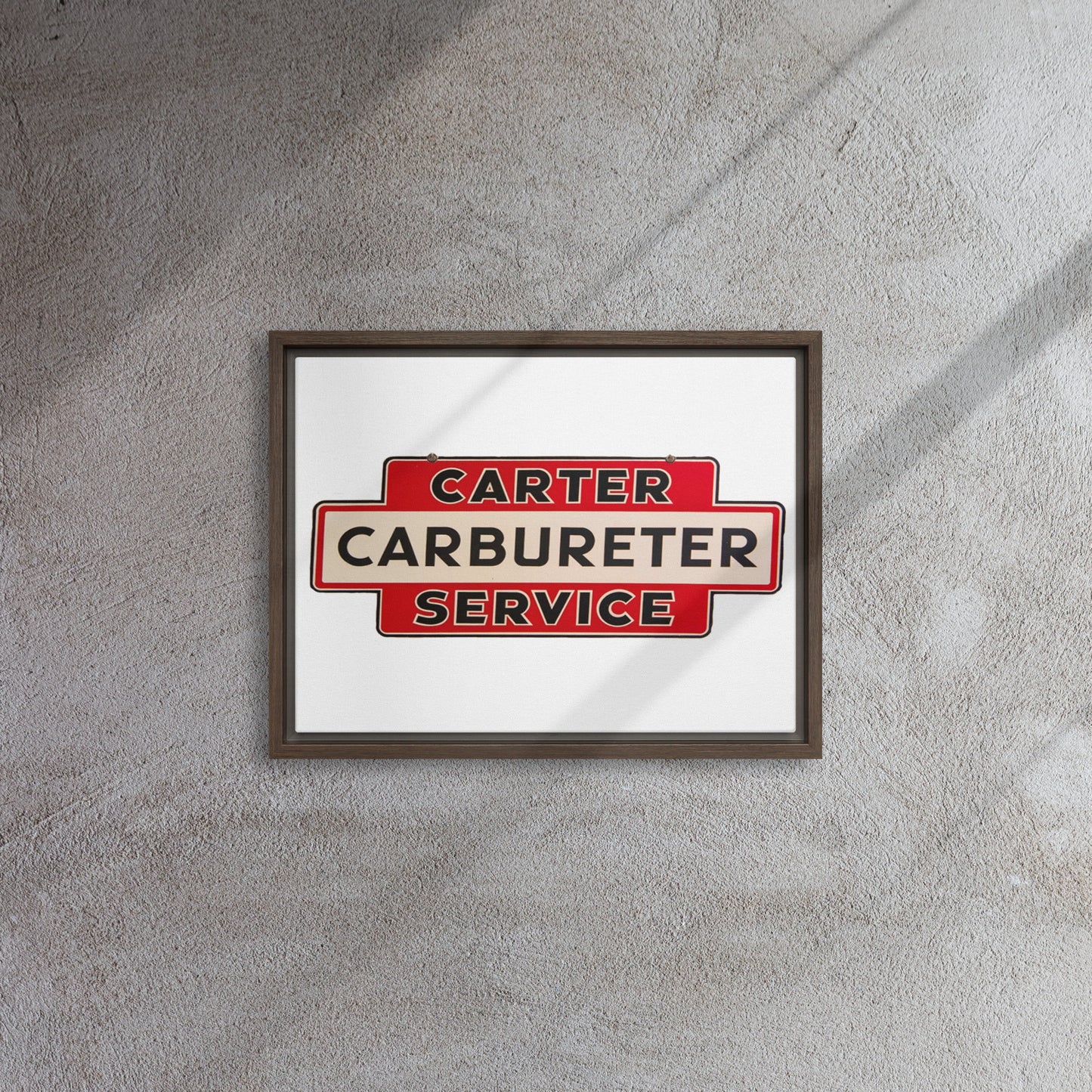 Carter Carbs Tin Style Shop Sign Framed canvas