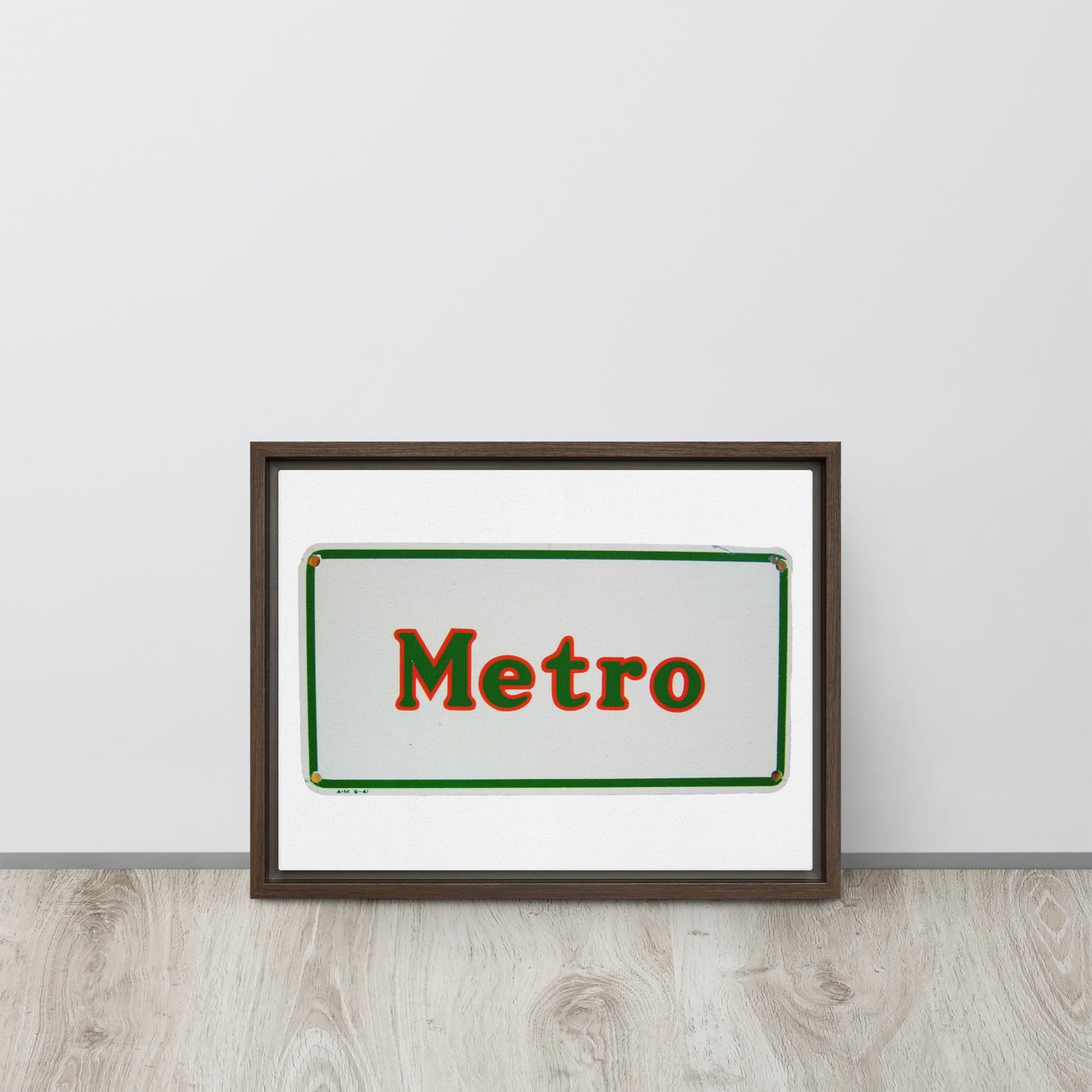 Retro Metro Tin Style Framed canvas