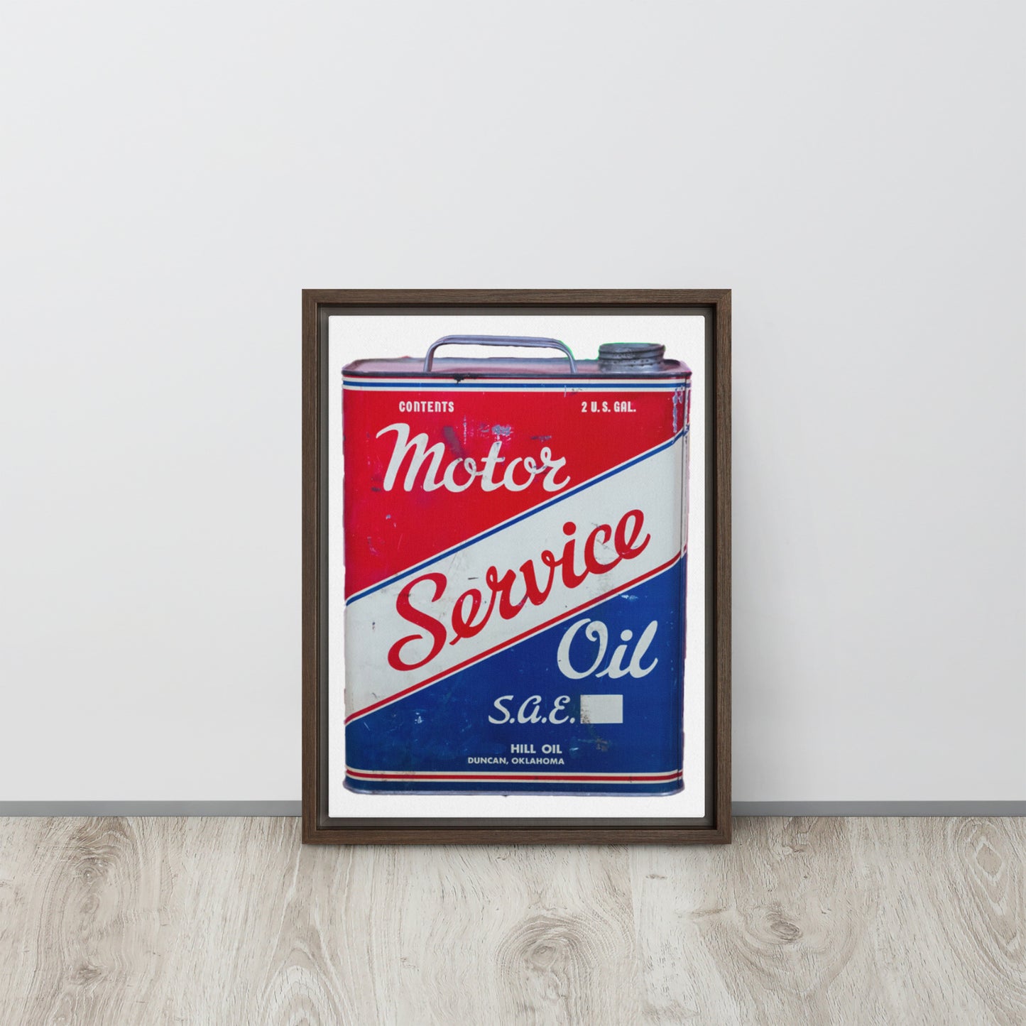 Vintage Service Oil Can Patina StyleFramed canvas