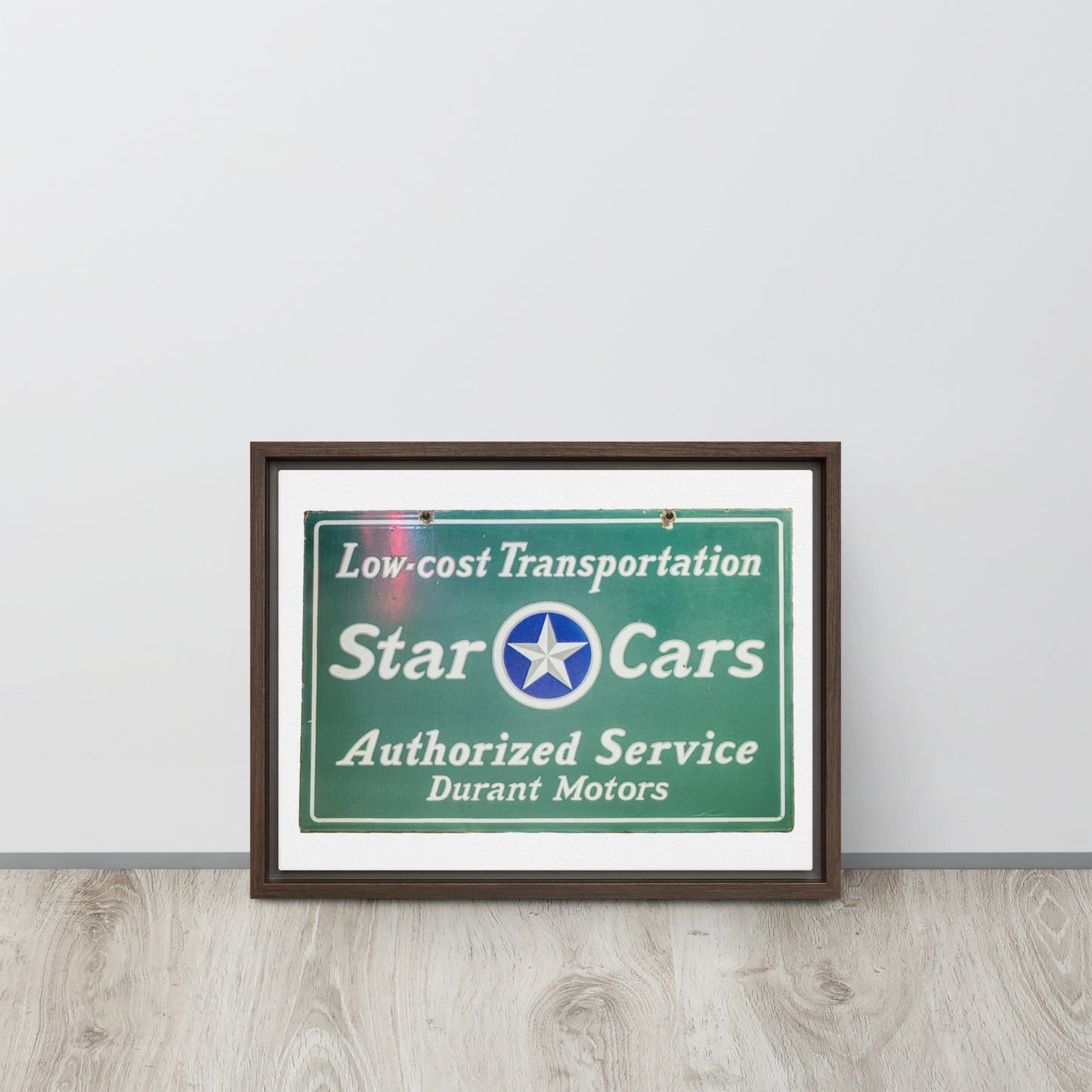 Retro Star Cars Porcelin Style Painted Framed canvas