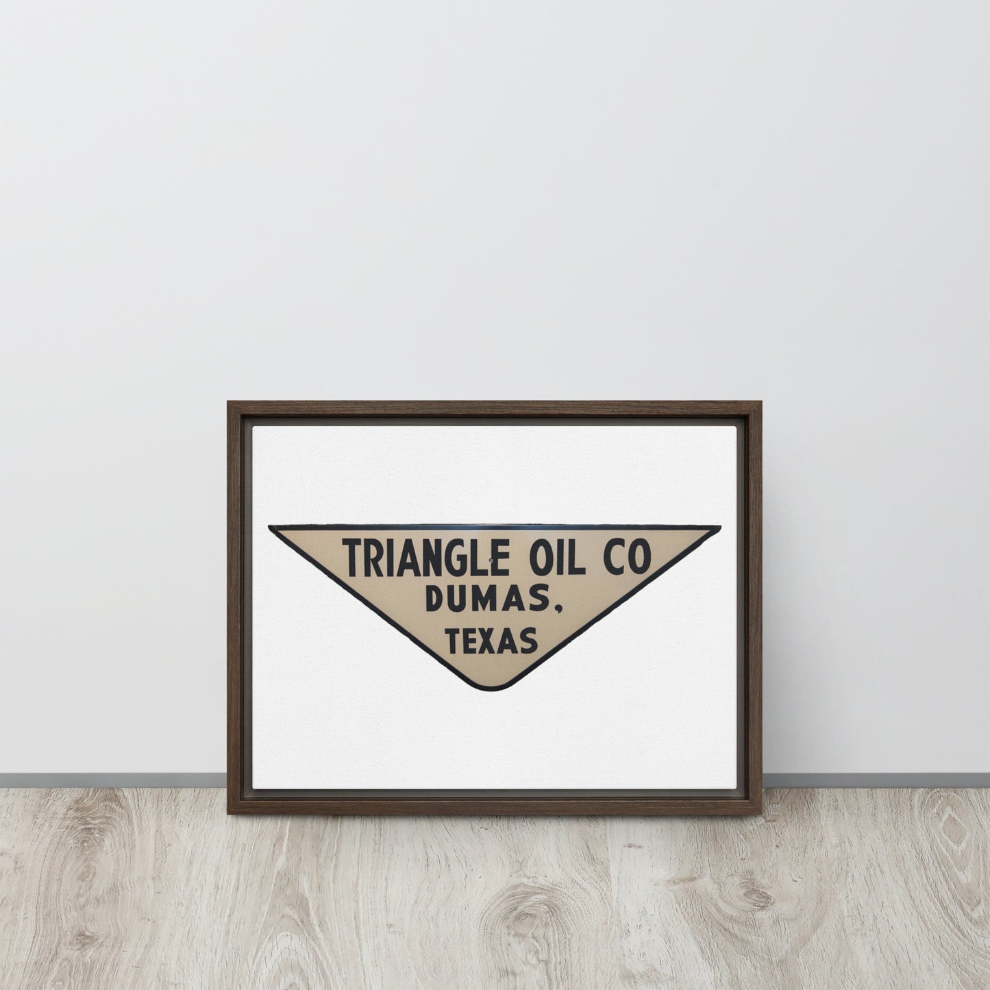 Retro Triangle Oil Company Tin Style Framed canvas