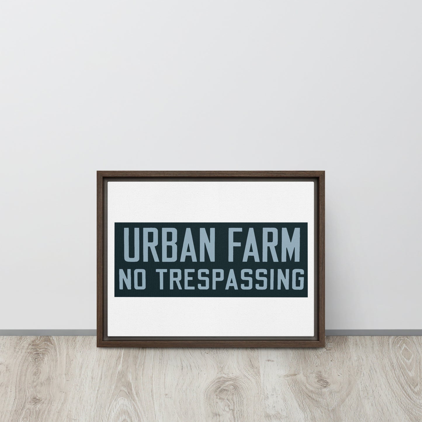 Retro Urban Farm Sign Porcelain Style Framed canvas