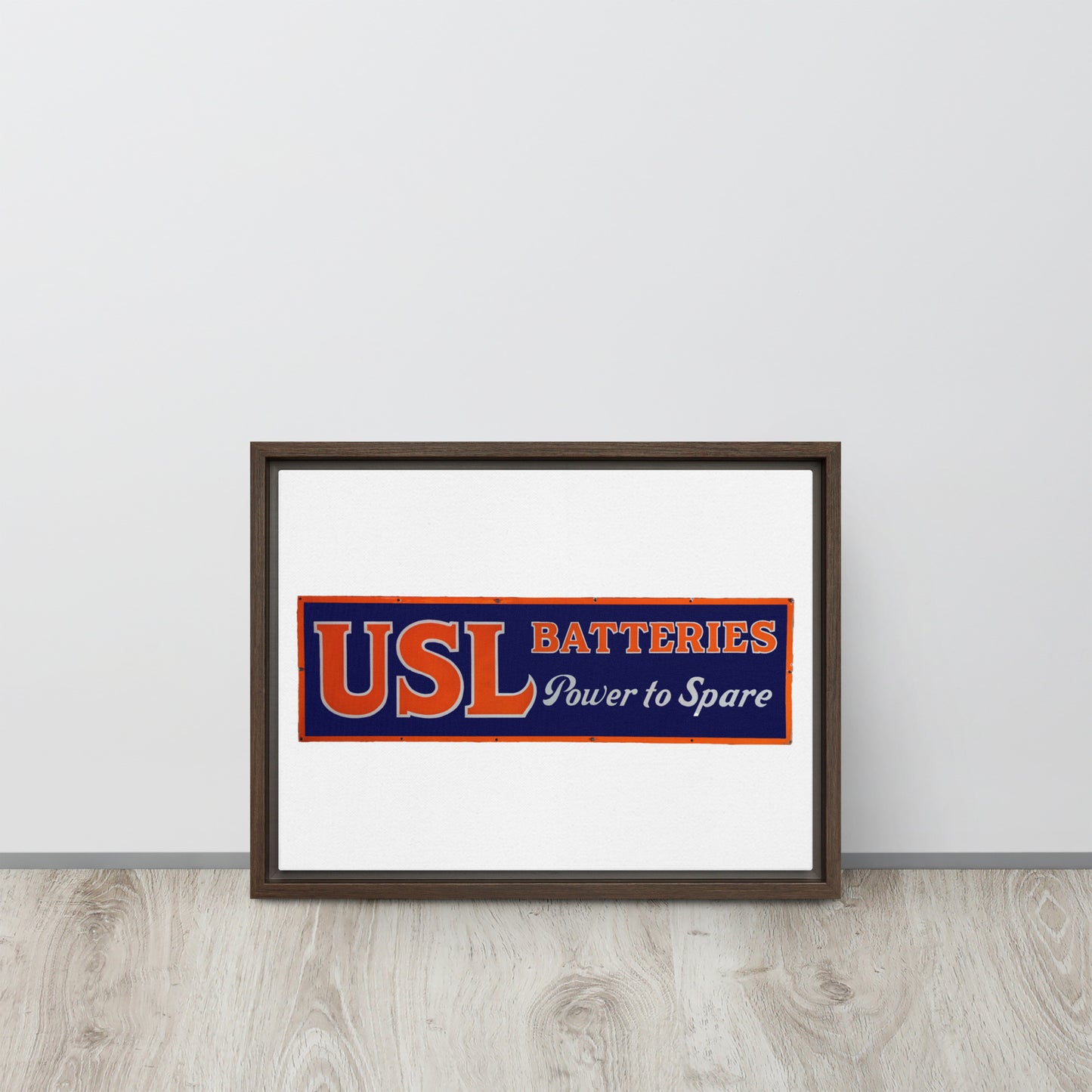 Retro USL Battery Tin Style Framed canvas