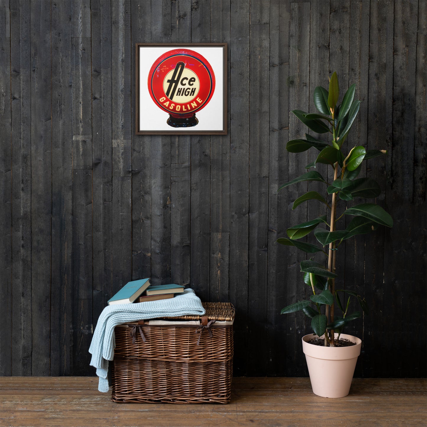 Ace High Gas Globe Style Framed canvas