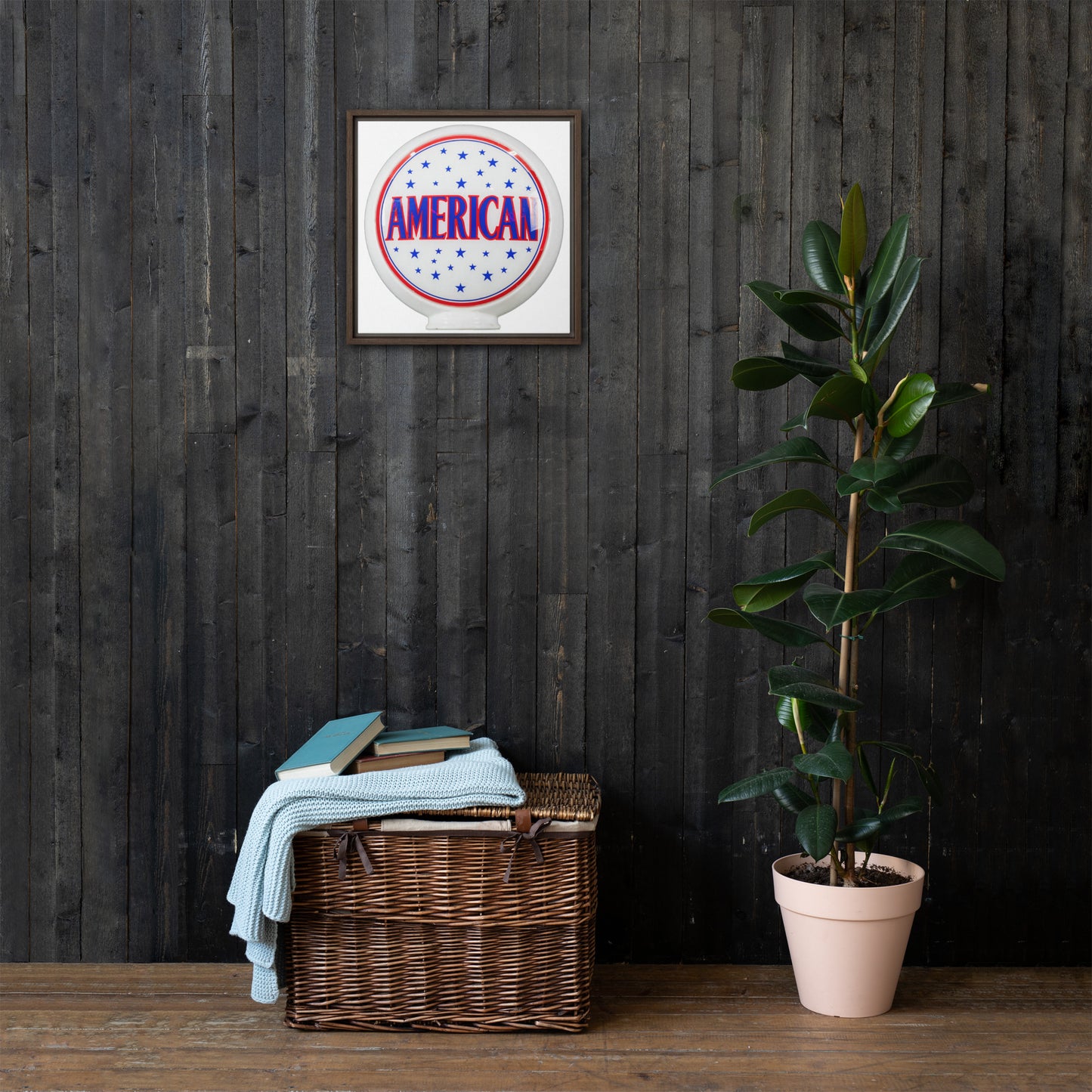 American Gas Globe Style Framed canvas