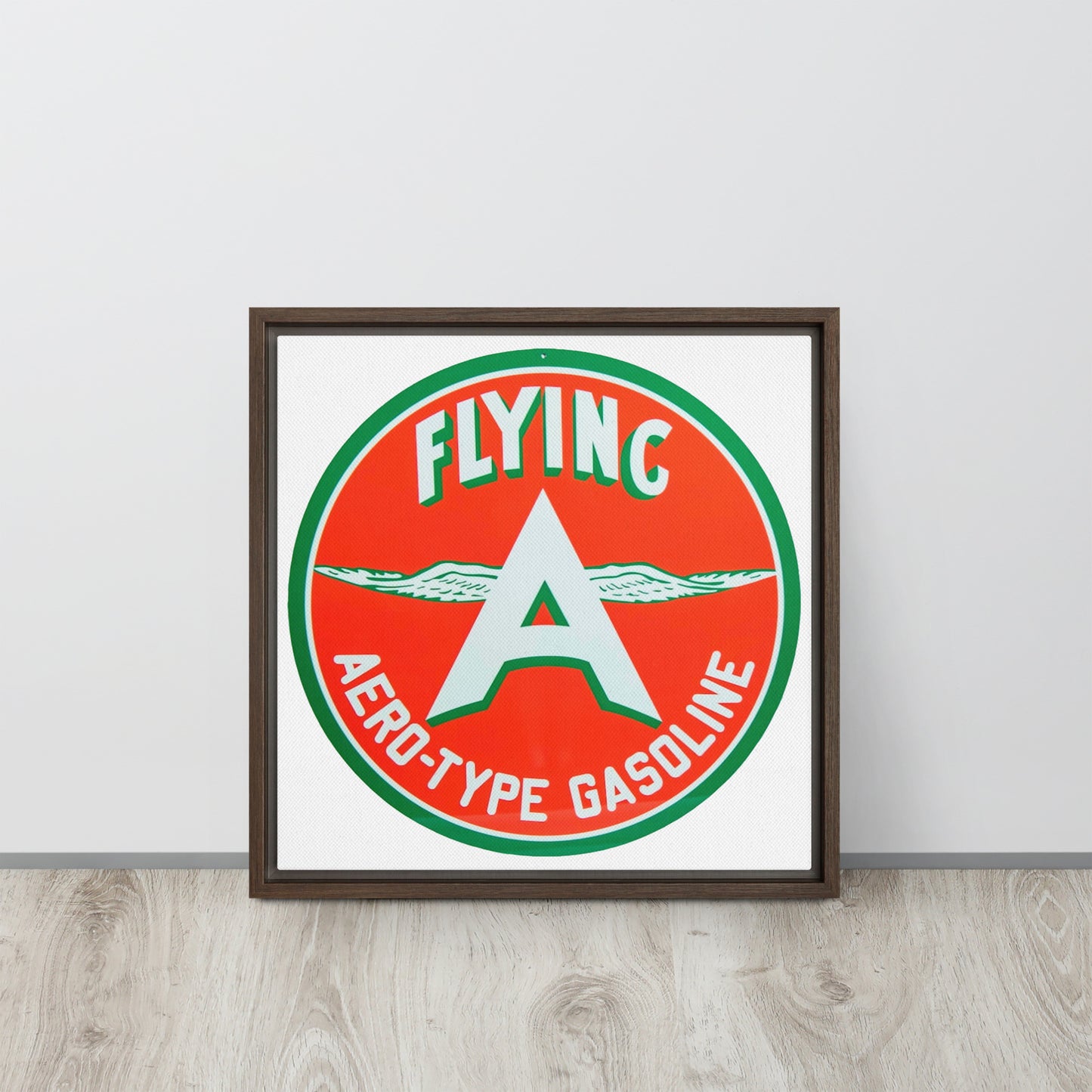 Vintage Flying A Porcelain Style Design Framed canvas