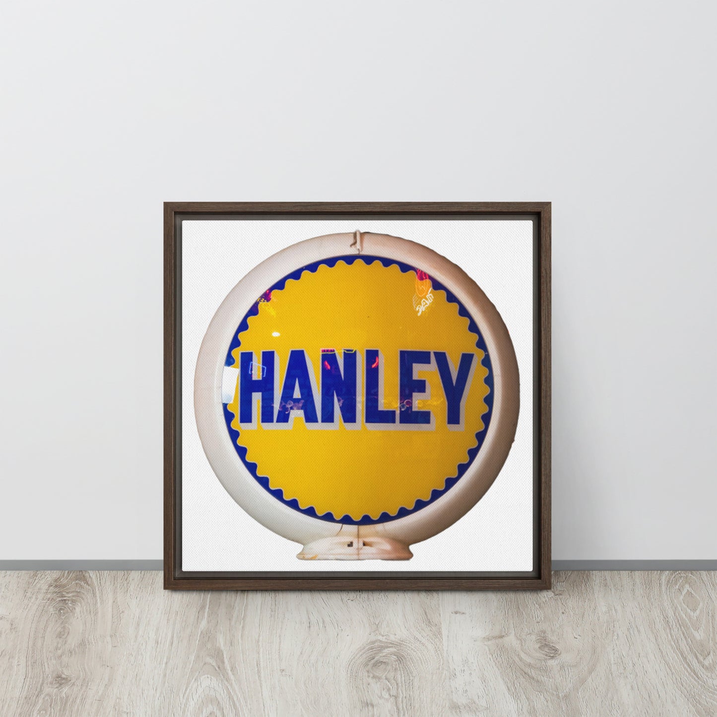 Retro Gas Globe Handly Framed canvas