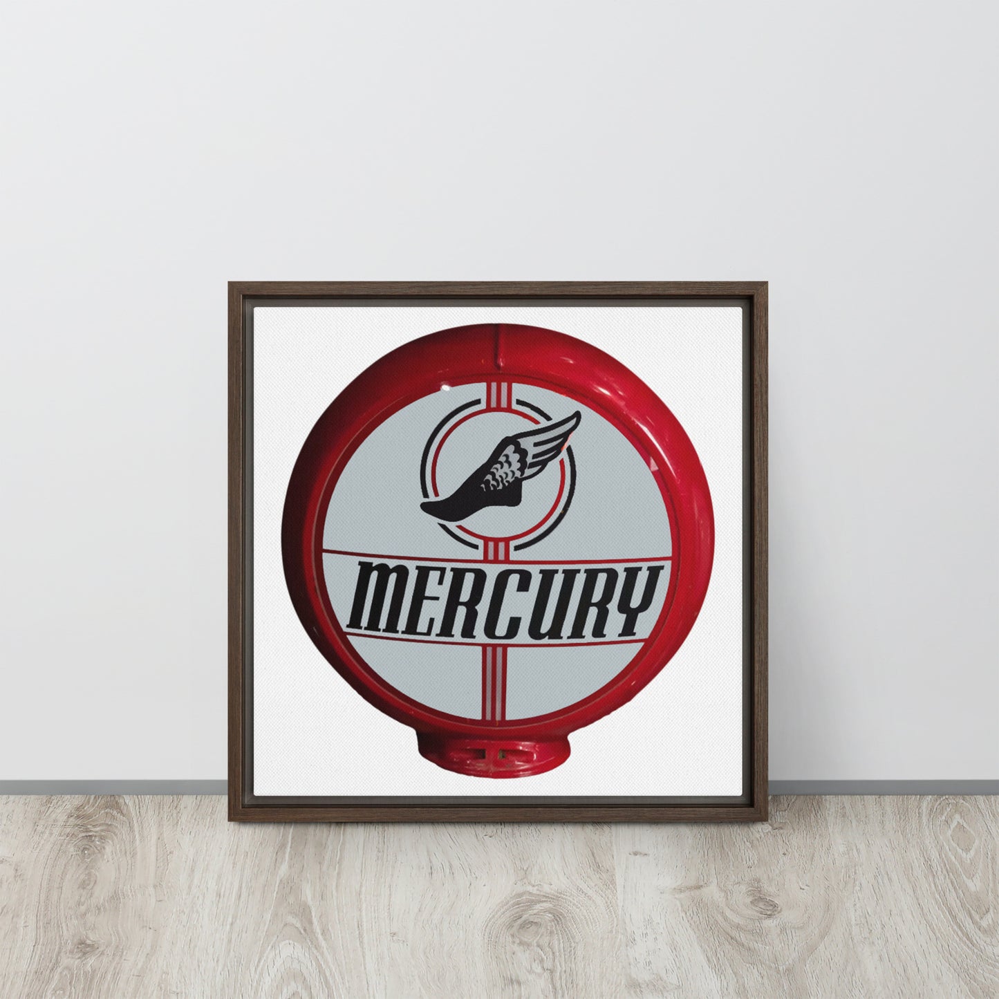 Retro Mercury Gas Globe Style Framed canvas