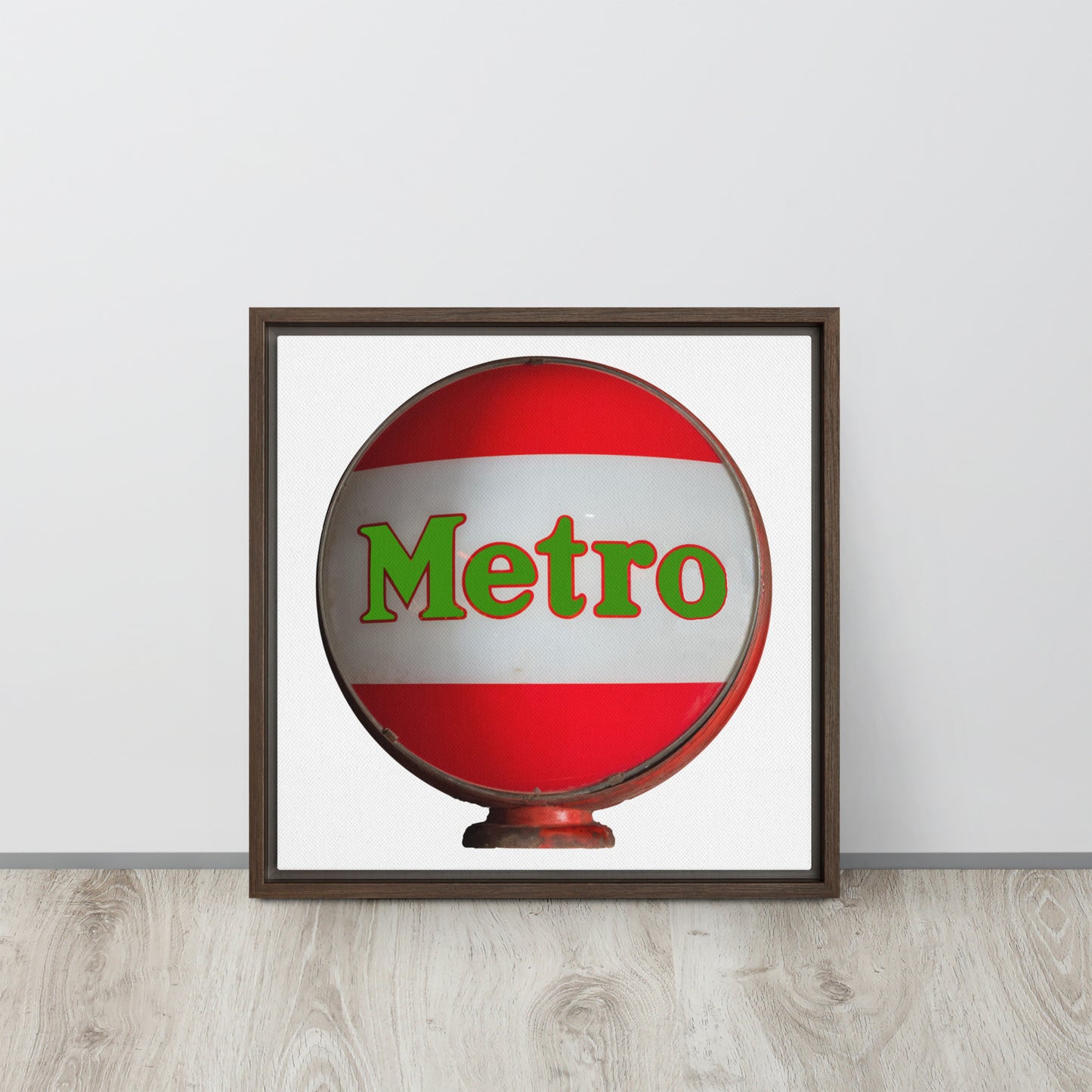 Retro Metro Globe Style Framed canvas